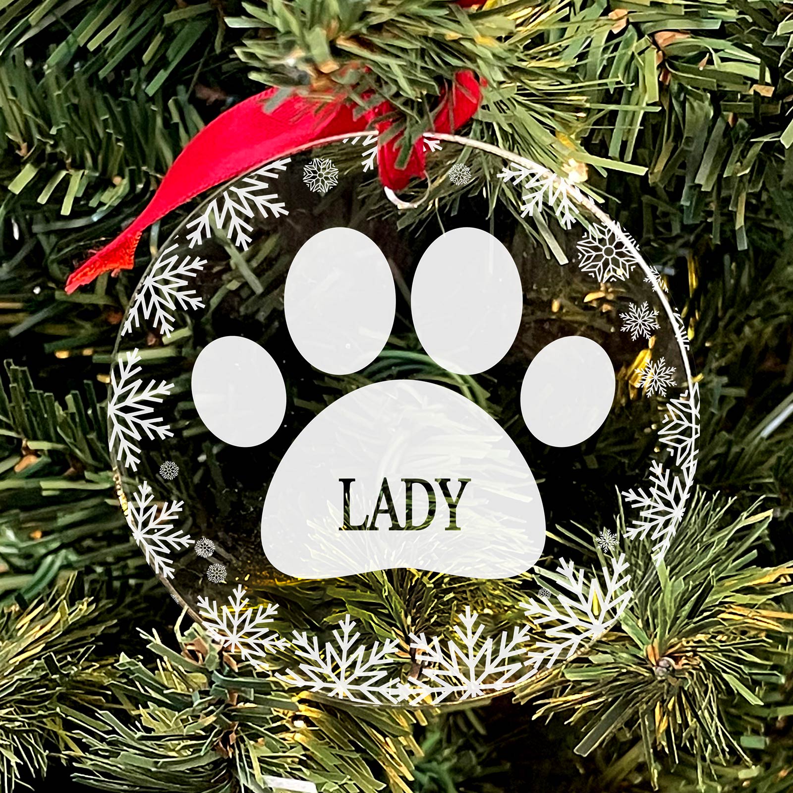 Pootje Plexiglas Kerstballen met eigen naam - Bella Mia