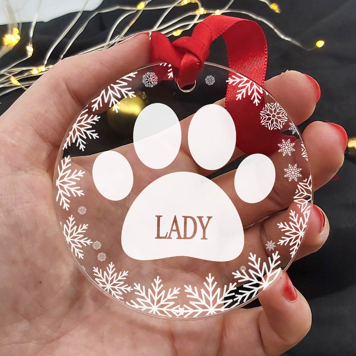 Pootje Plexiglas Kerstballen met eigen naam - Bella Mia