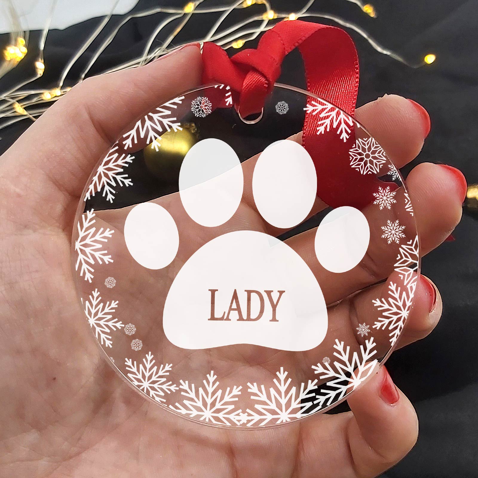 Pootje Plexiglas Kerstballen met eigen naam - Bella Mia