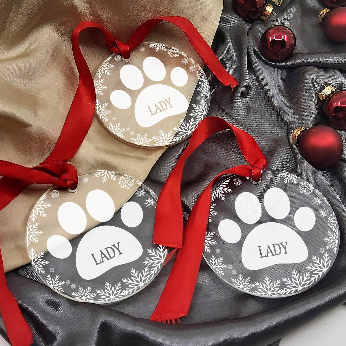 Pootje Plexiglas Kerstballen met eigen naam - Bella Mia