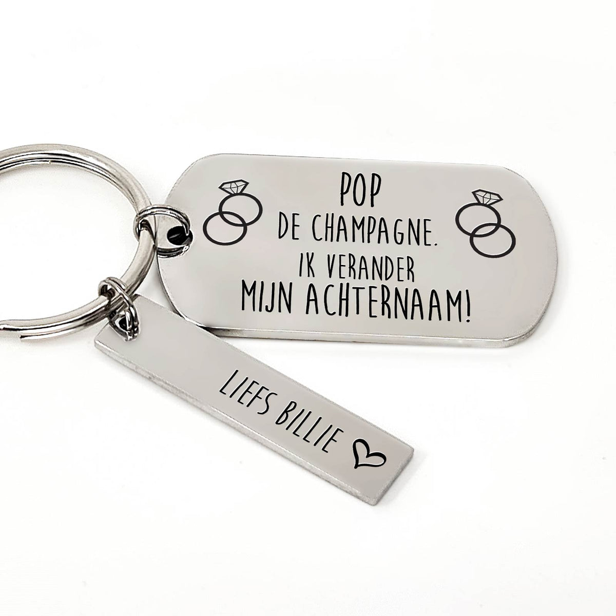 Pop De Champagne Ik Verander Mijn Achternaam Sleutelhanger - Bella Mia