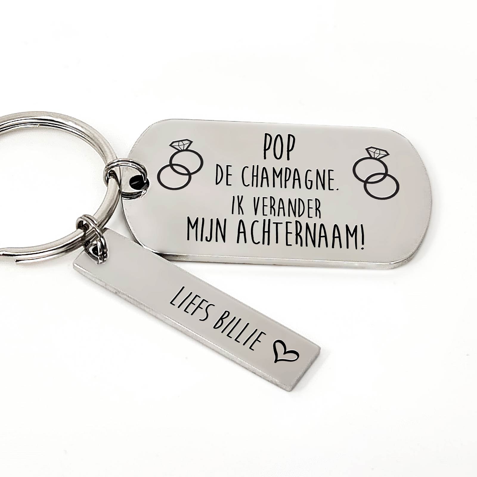 Pop De Champagne Ik Verander Mijn Achternaam Sleutelhanger - Bella Mia