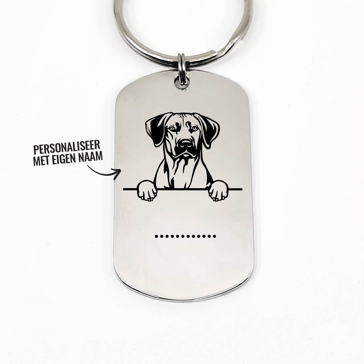 Rhodesian Ridgeback Met Naam Sleutelhanger - Bella Mia