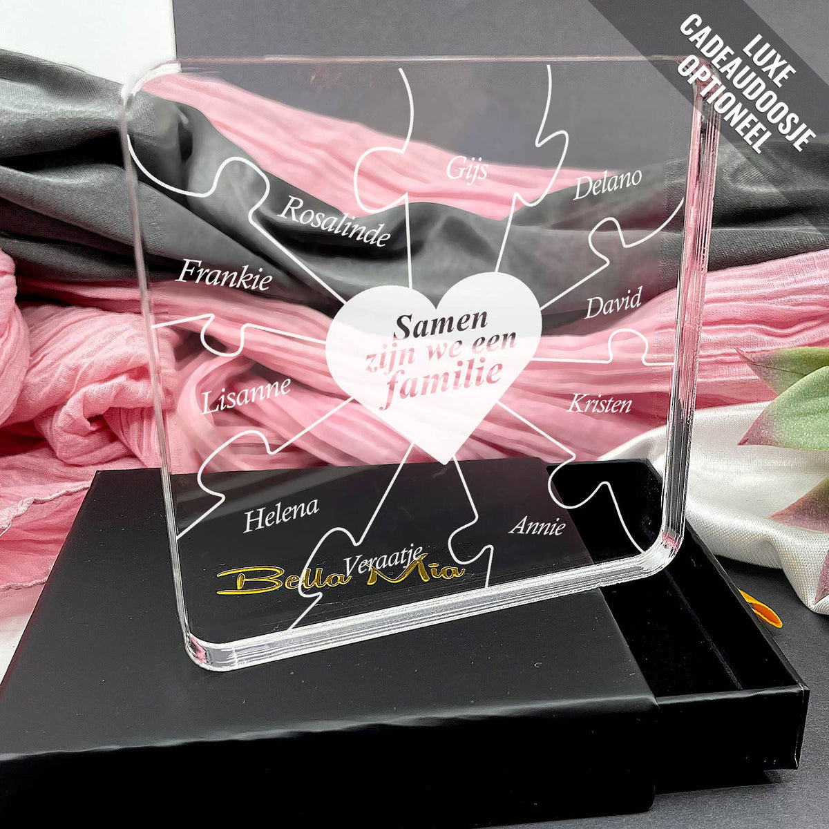 Samen Zijn We Een Familie Puzzel Op Plexi Glas - Bella Mia