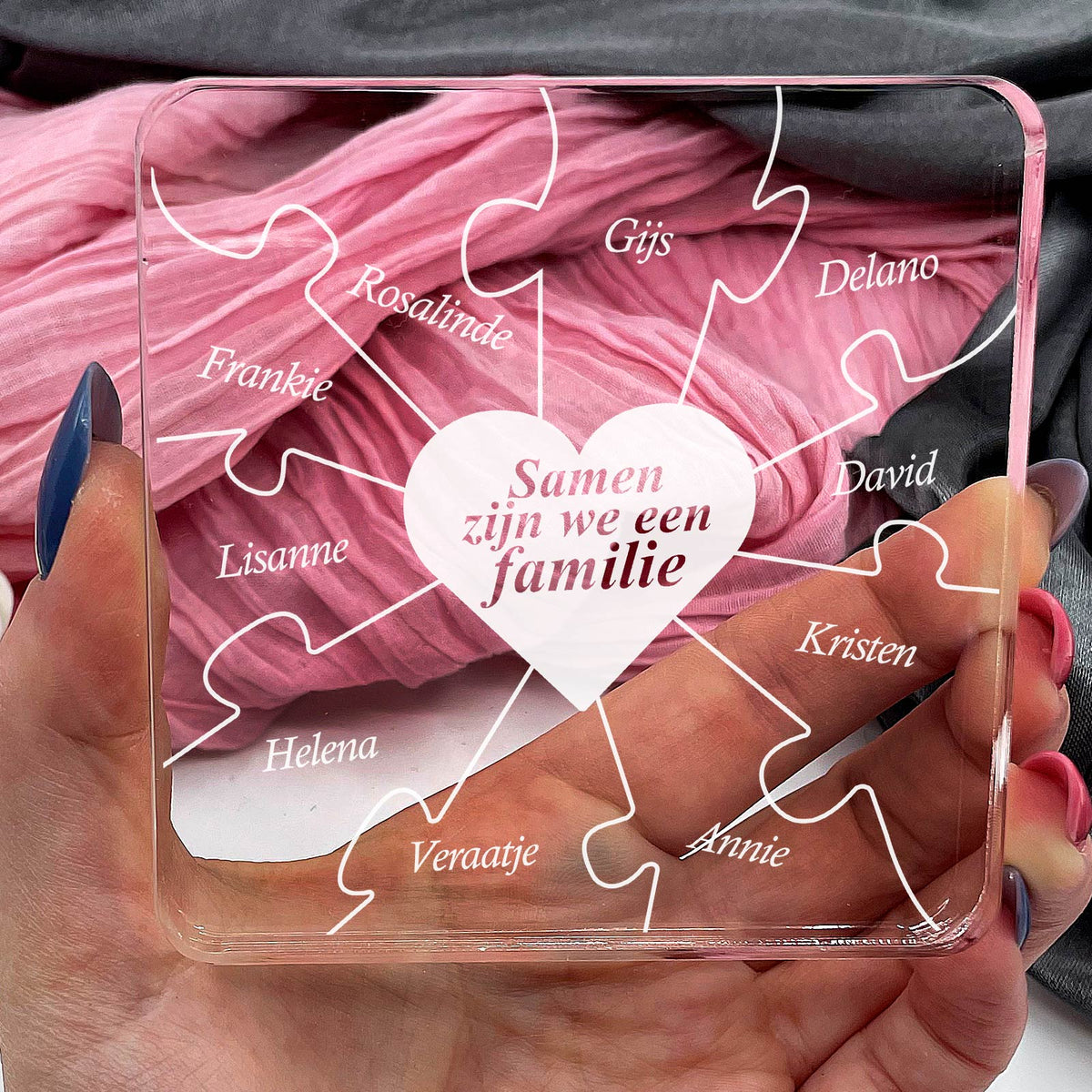 Samen Zijn We Een Familie Puzzel Op Plexi Glas - Bella Mia