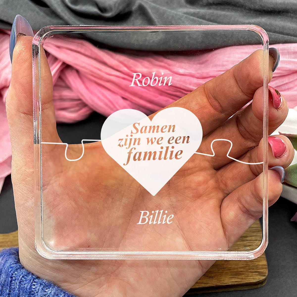 Samen Zijn We Een Familie Puzzel Op Plexi Glas - Bella Mia