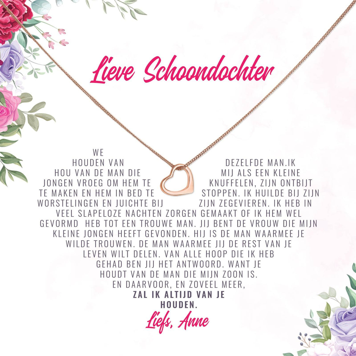 Schoondochter, We Houden Van Dezelfde Man Ketting - Bella Mia