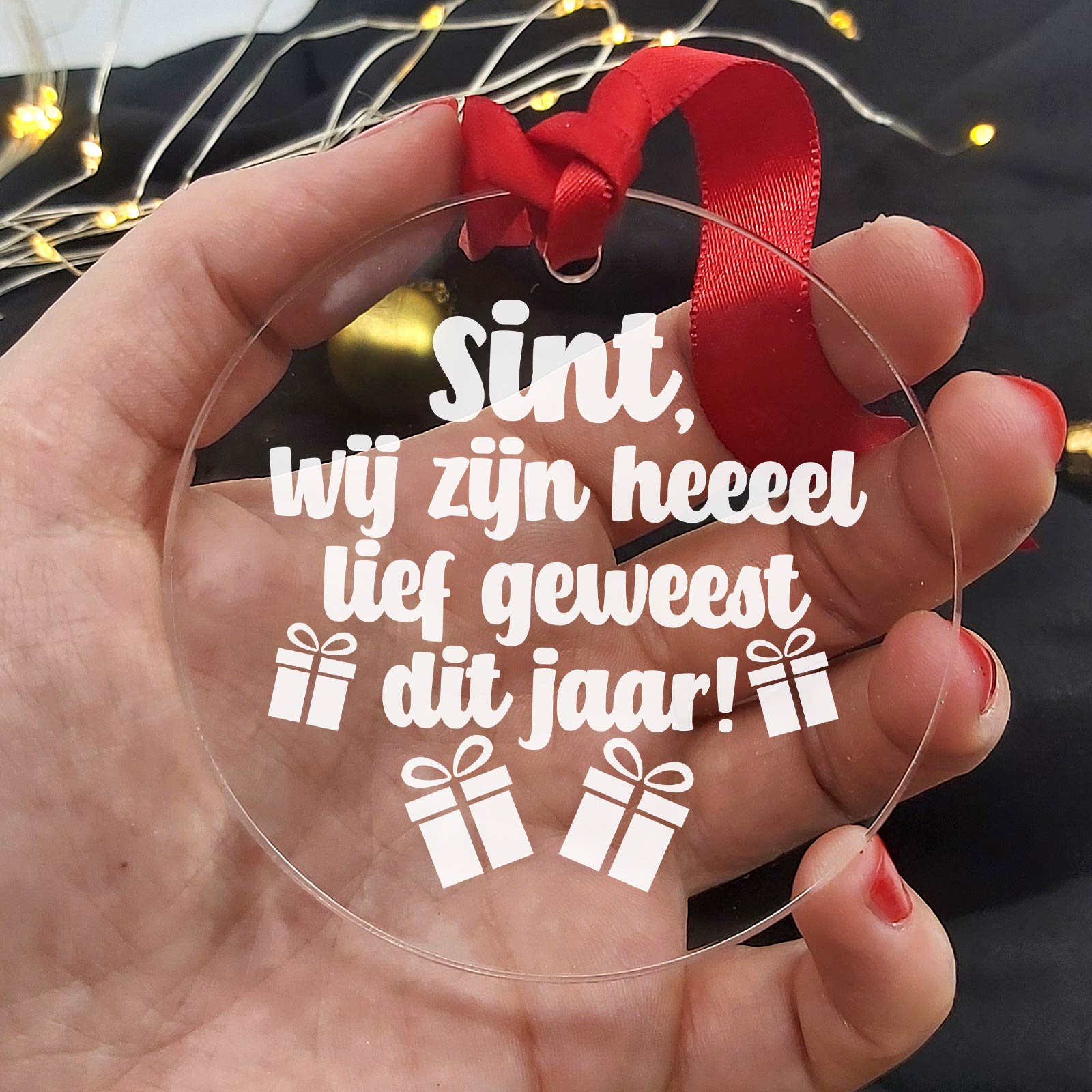 Sint, Wij zijn lief geweest Plexiglas Ornament - Bella Mia