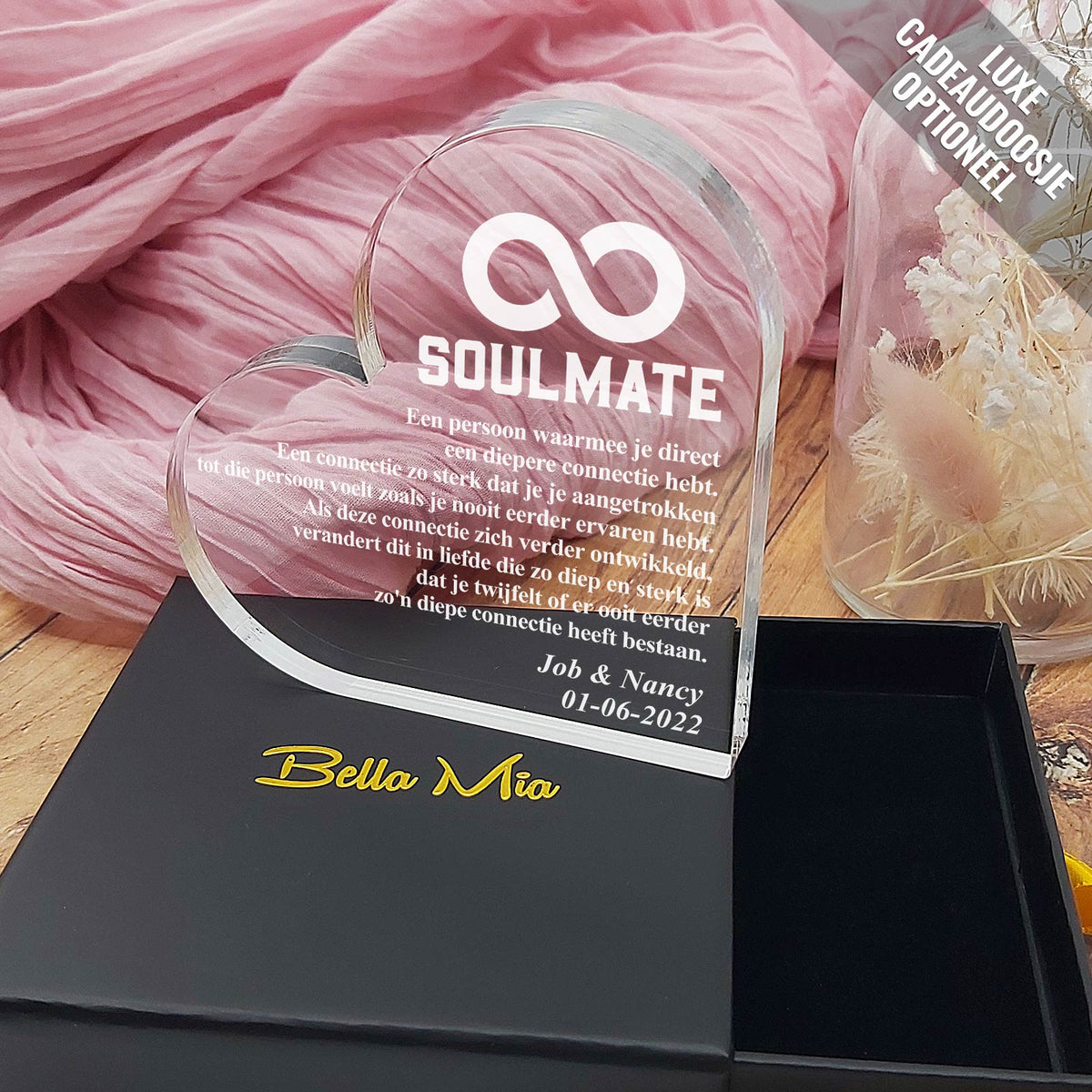 Soulmate me Hart van Plexiglas - Bella Mia