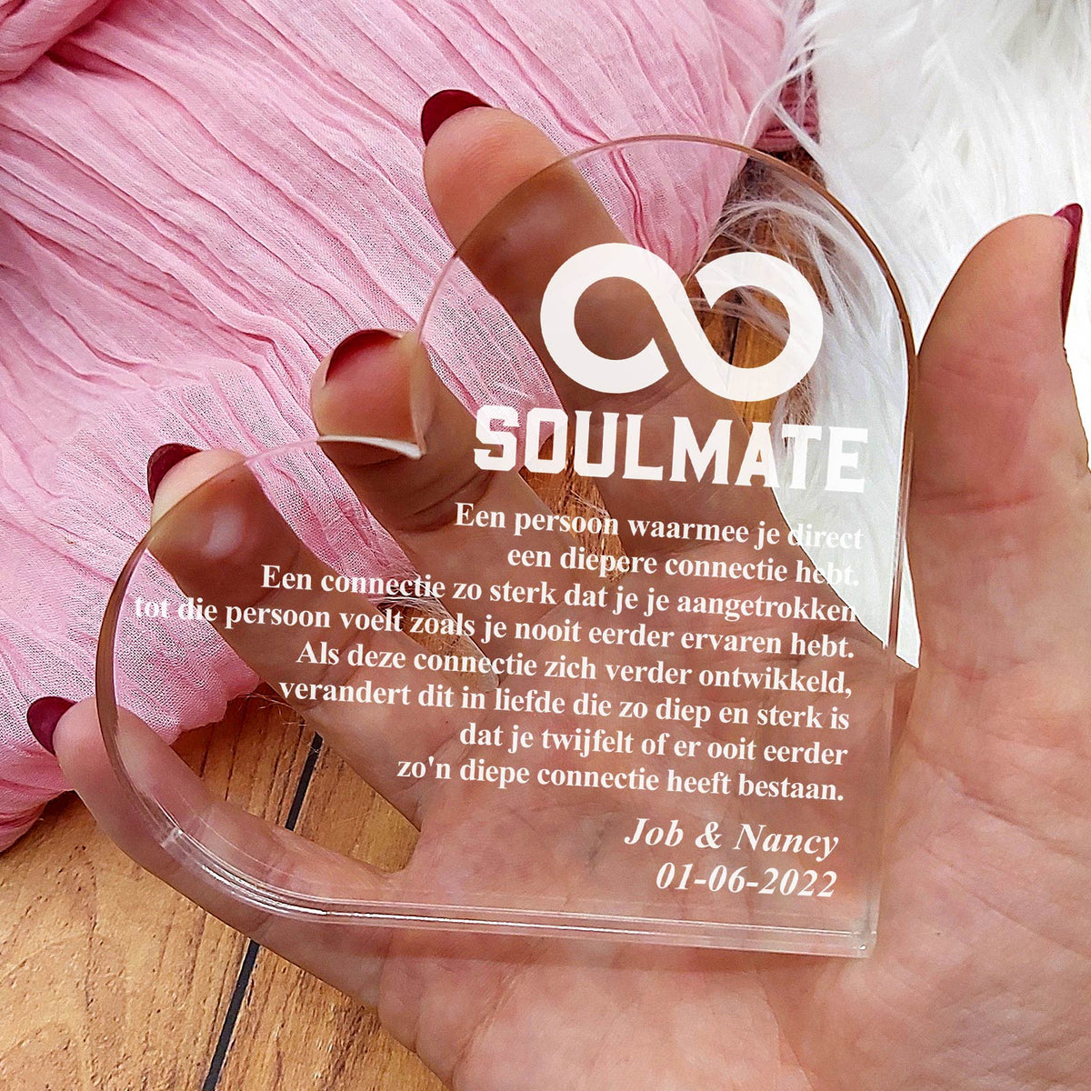 Soulmate me Hart van Plexiglas - Bella Mia