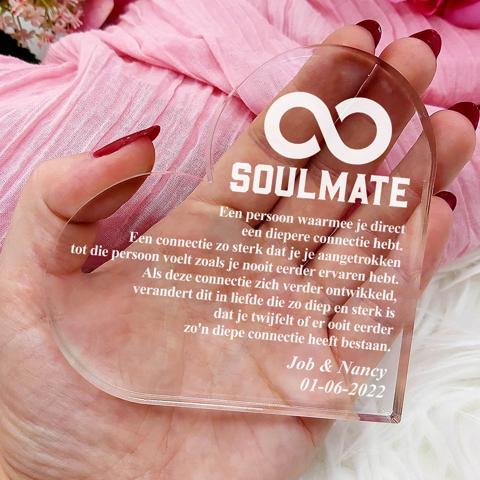 Soulmate me Hart van Plexiglas - Bella Mia