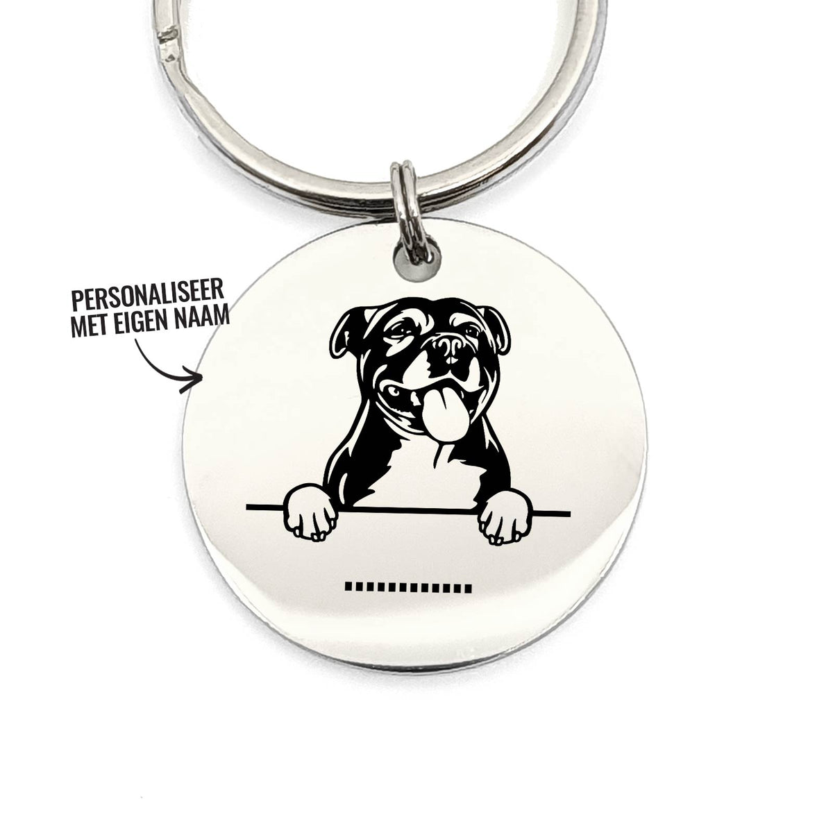 Stafford Bull Terrier + Naam Sleutelhanger - Bella Mia