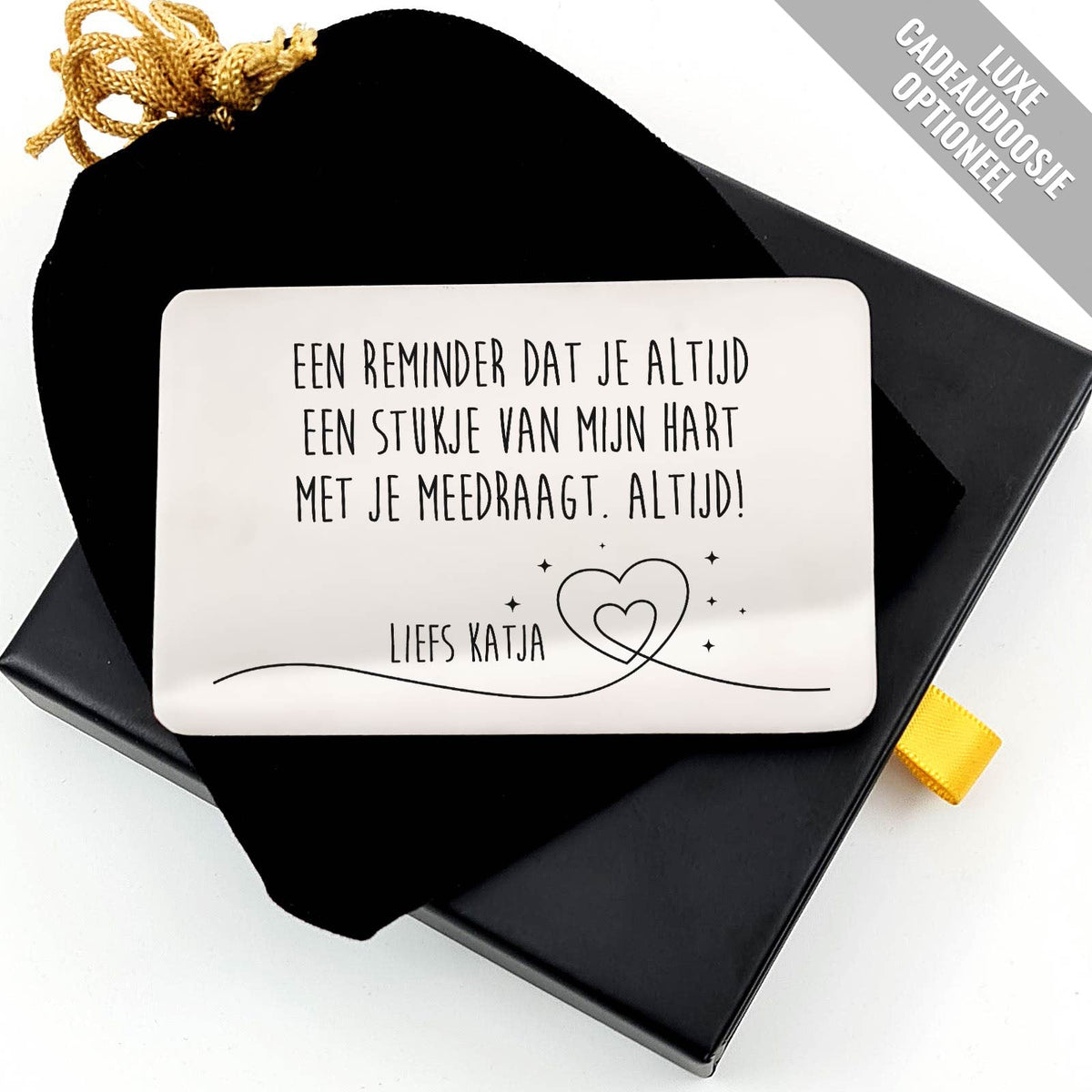 Stukje Van Mijn Hart Stalen Kaartje - Bella Mia