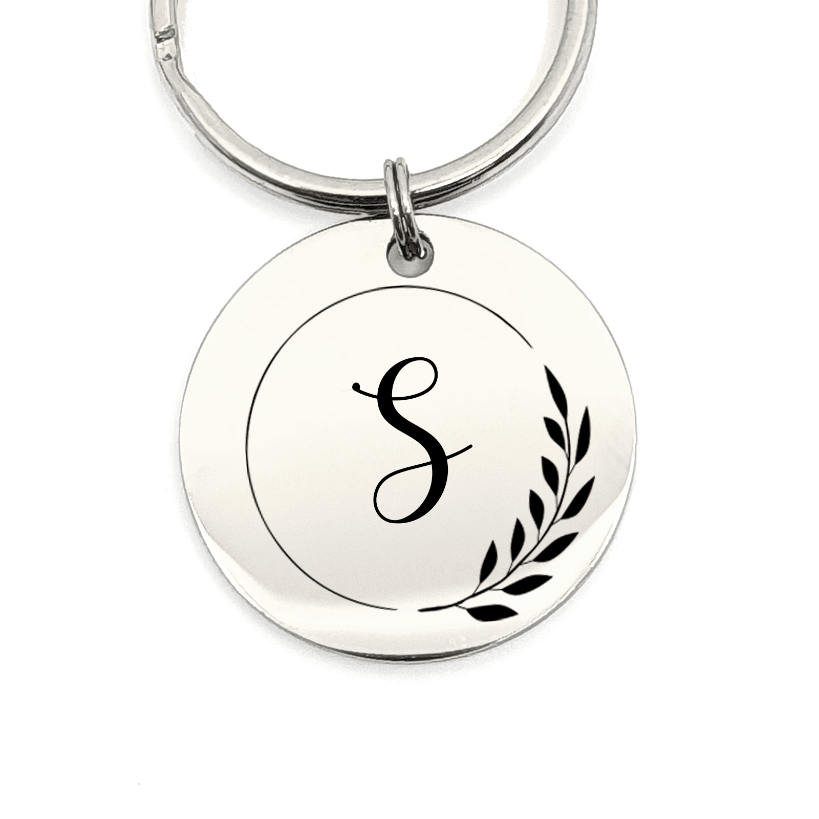 Takje met blaadjes + Letter Sleutelhanger - Bella Mia