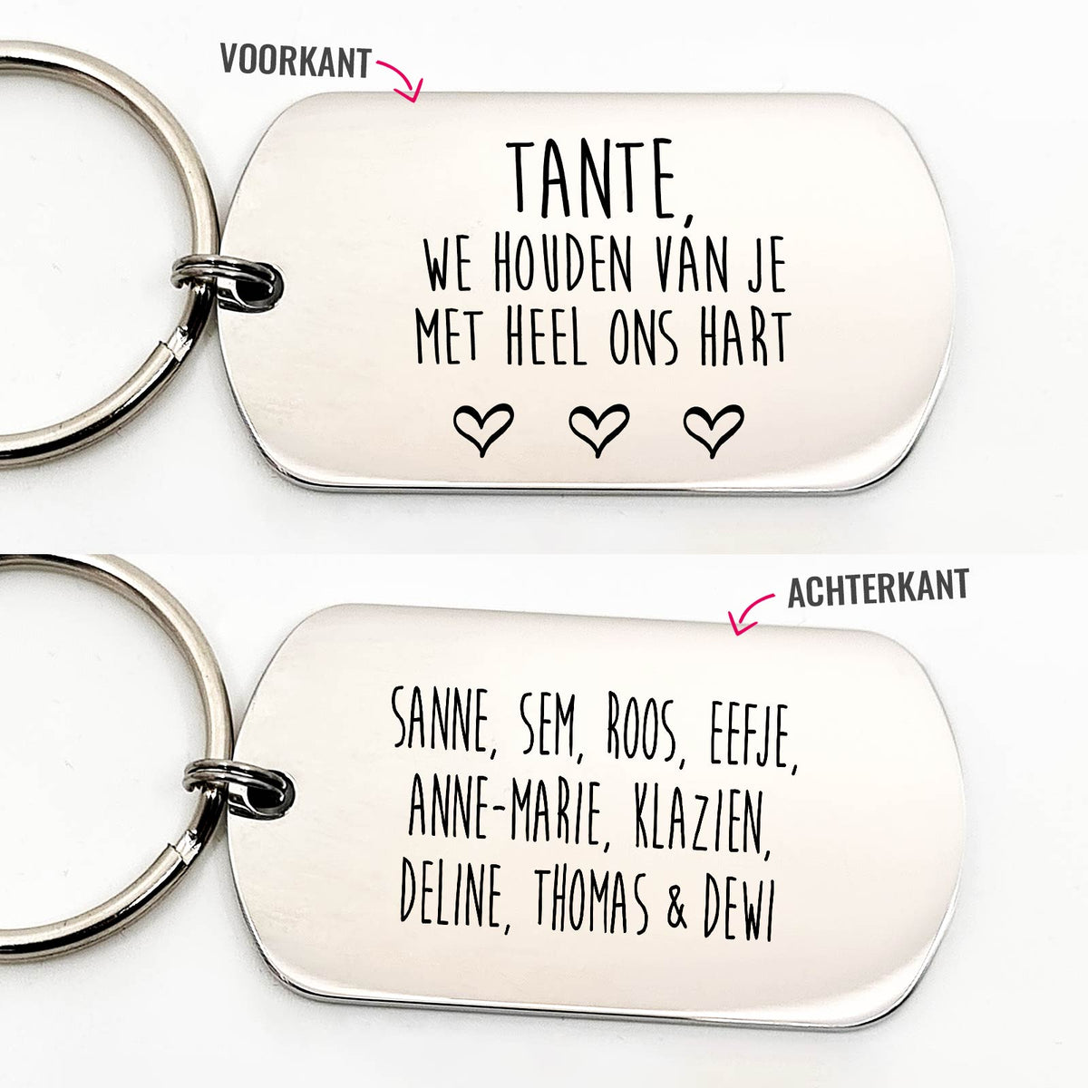 Tante We Houden Van Je Met Heel Ons Hart- Dogtag - Bella Mia