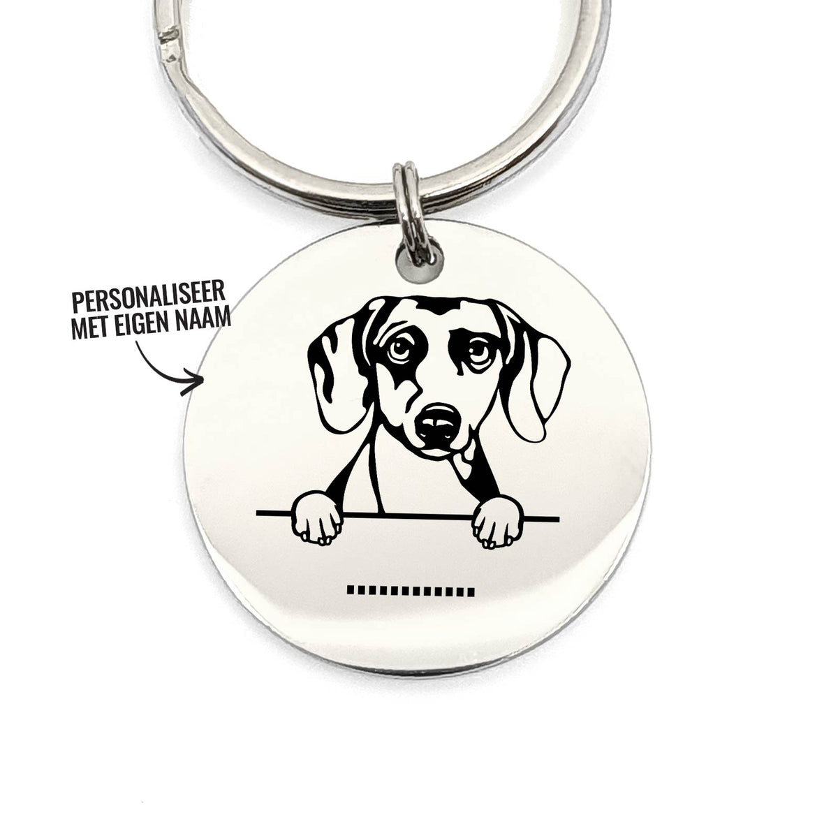 Teckel + Naam Sleutelhanger - Bella Mia