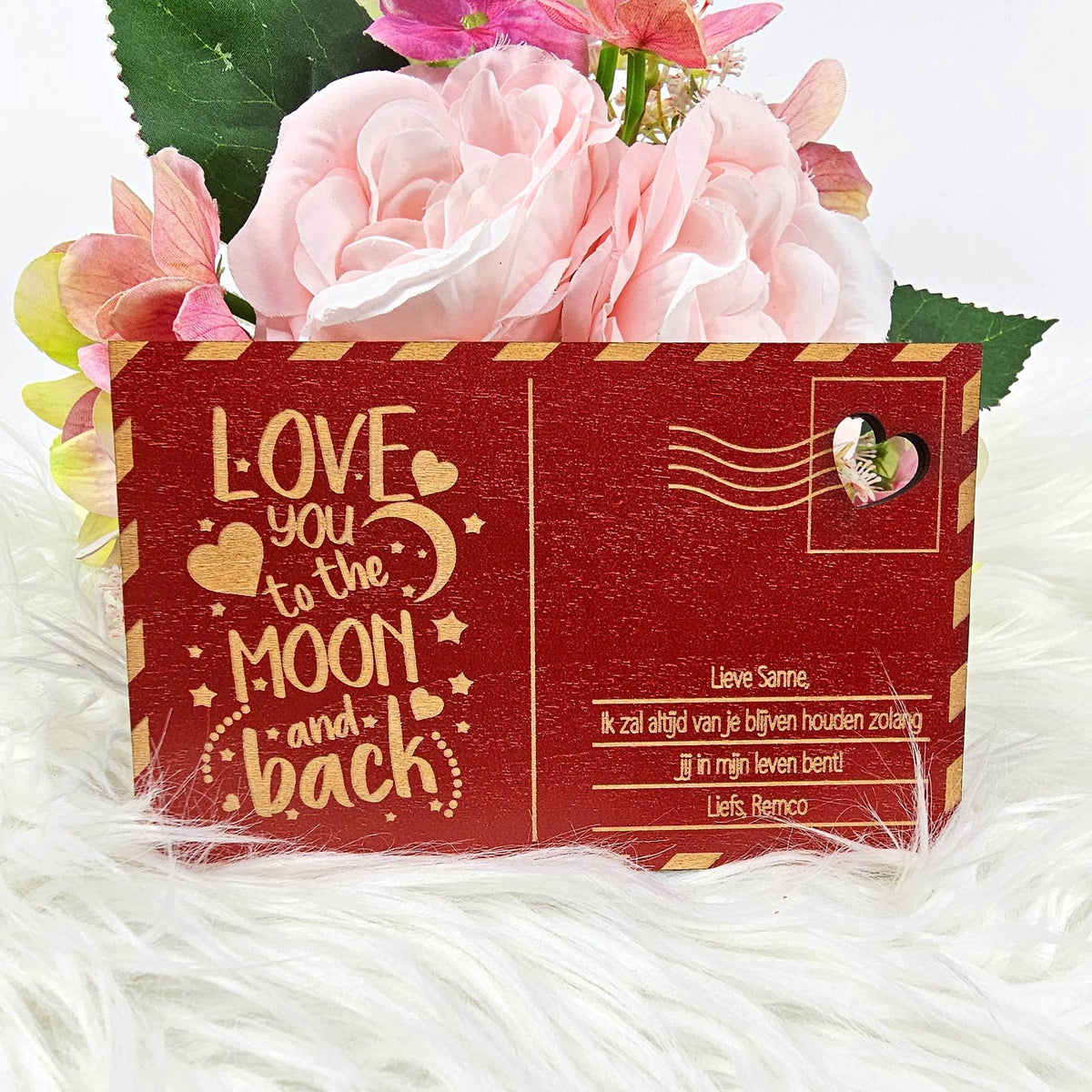 To the moon and back Houten Kaartje - Bella Mia