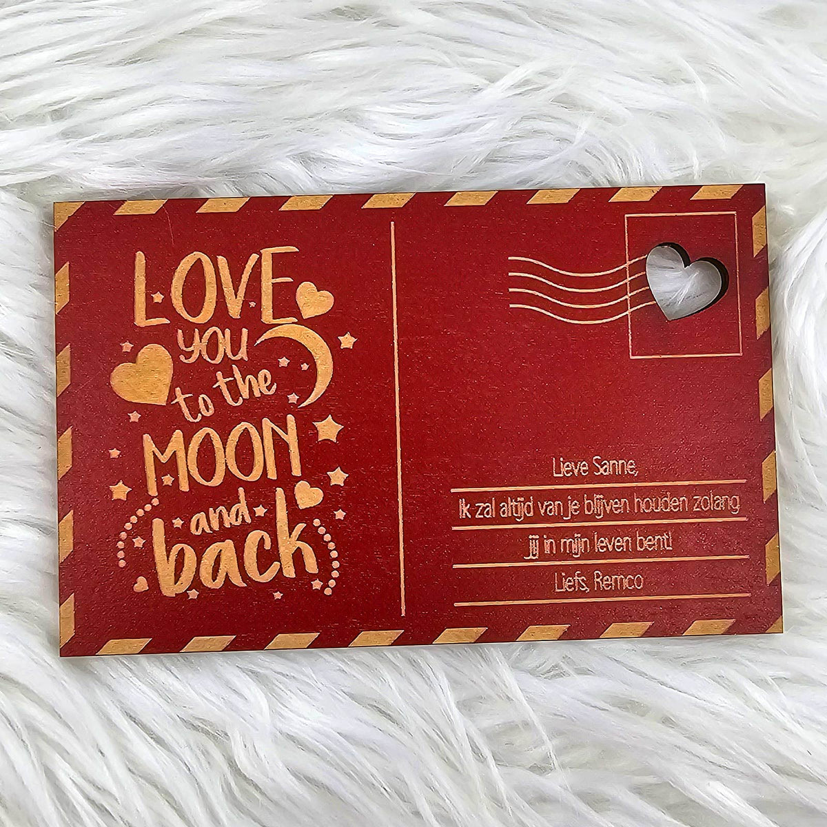To the moon and back Houten Kaartje - Bella Mia