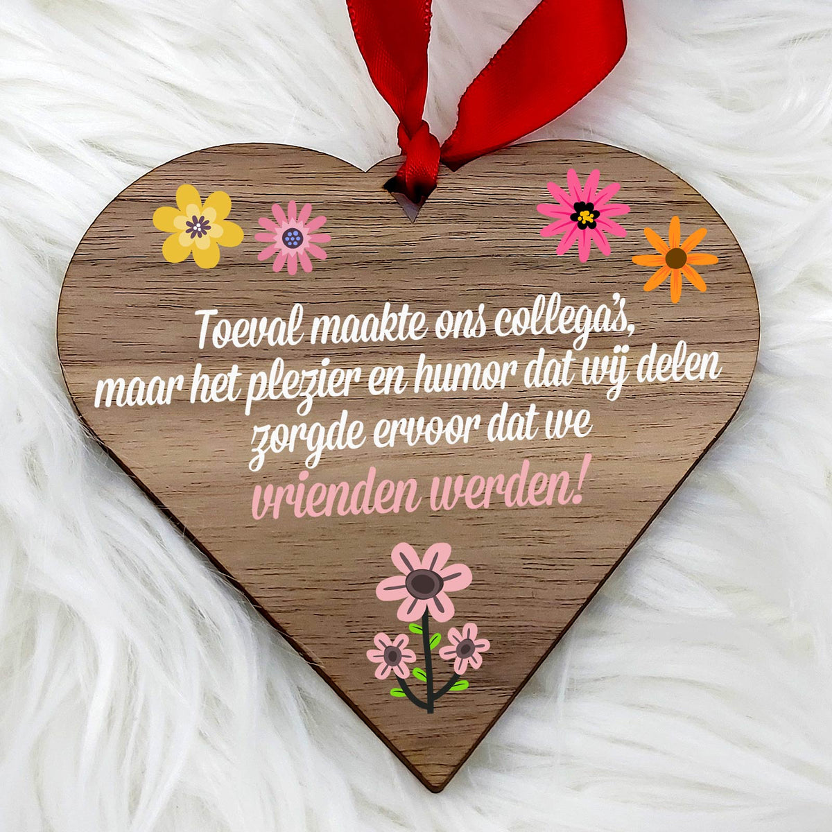 Toeval maakte ons collega&#39;s - Hart van walnoot hout - Bella Mia