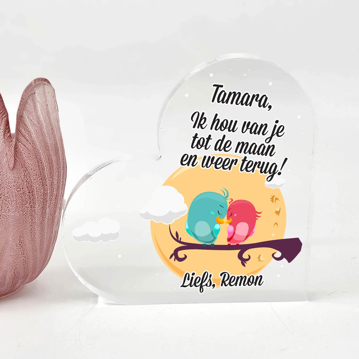 Tot de maan en terug - Plexi Glas Hart - Bella Mia