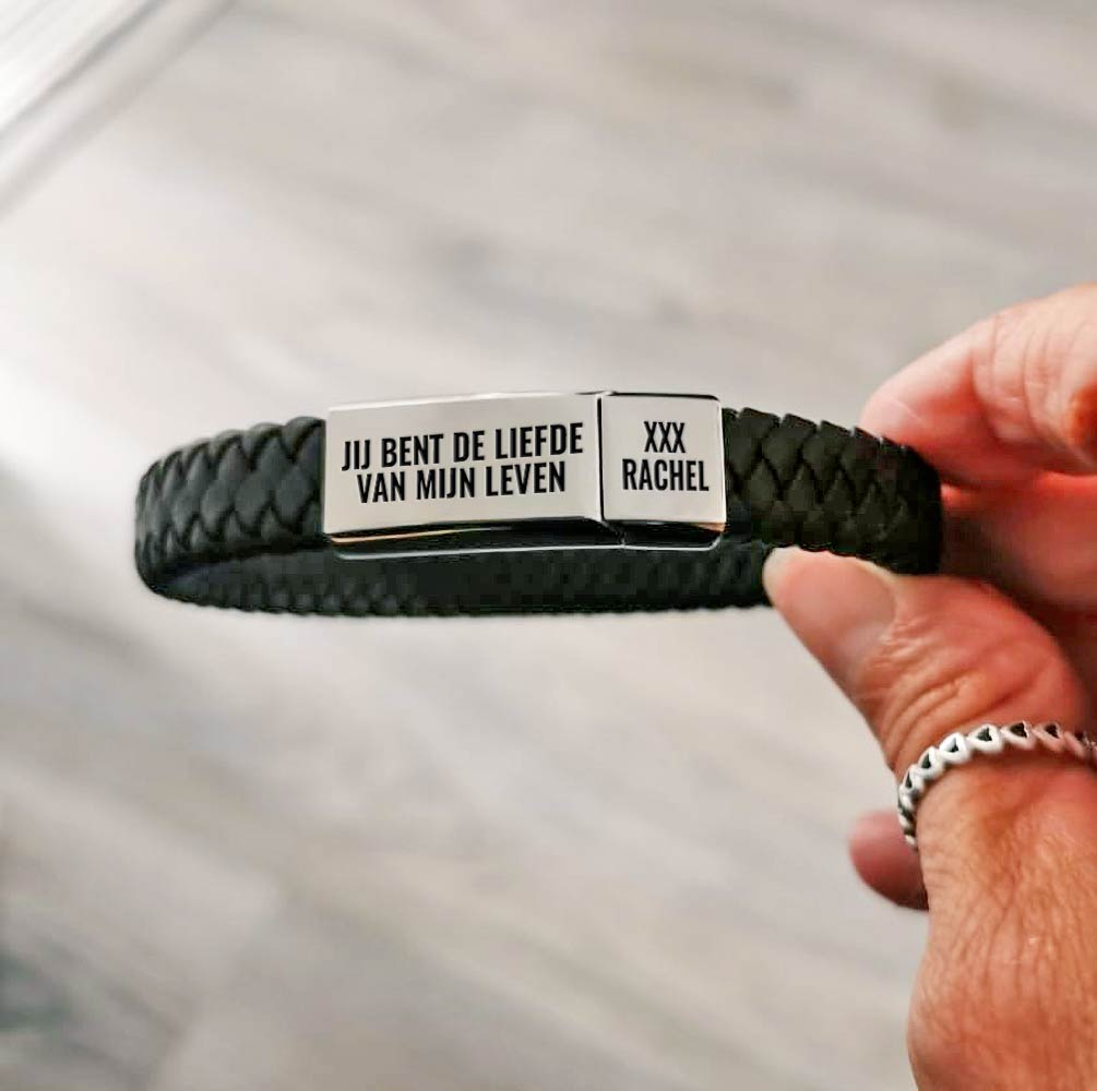 Valentijnsdag Cadeau - RVS Mannen Armband - Bella Mia