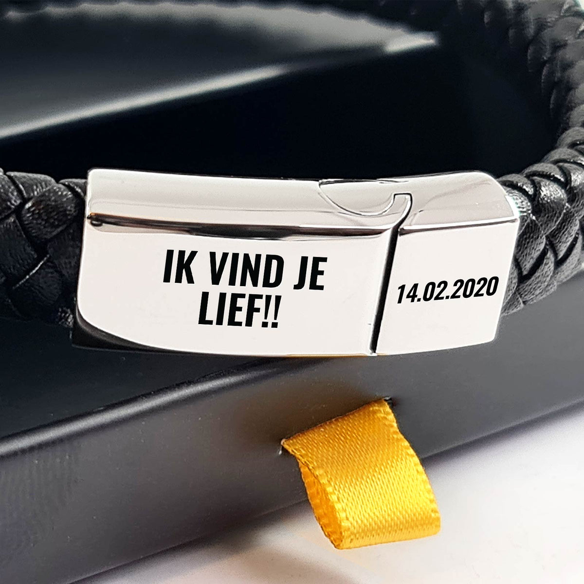 Valentijnsdag Cadeau - RVS Mannen Armband - Bella Mia