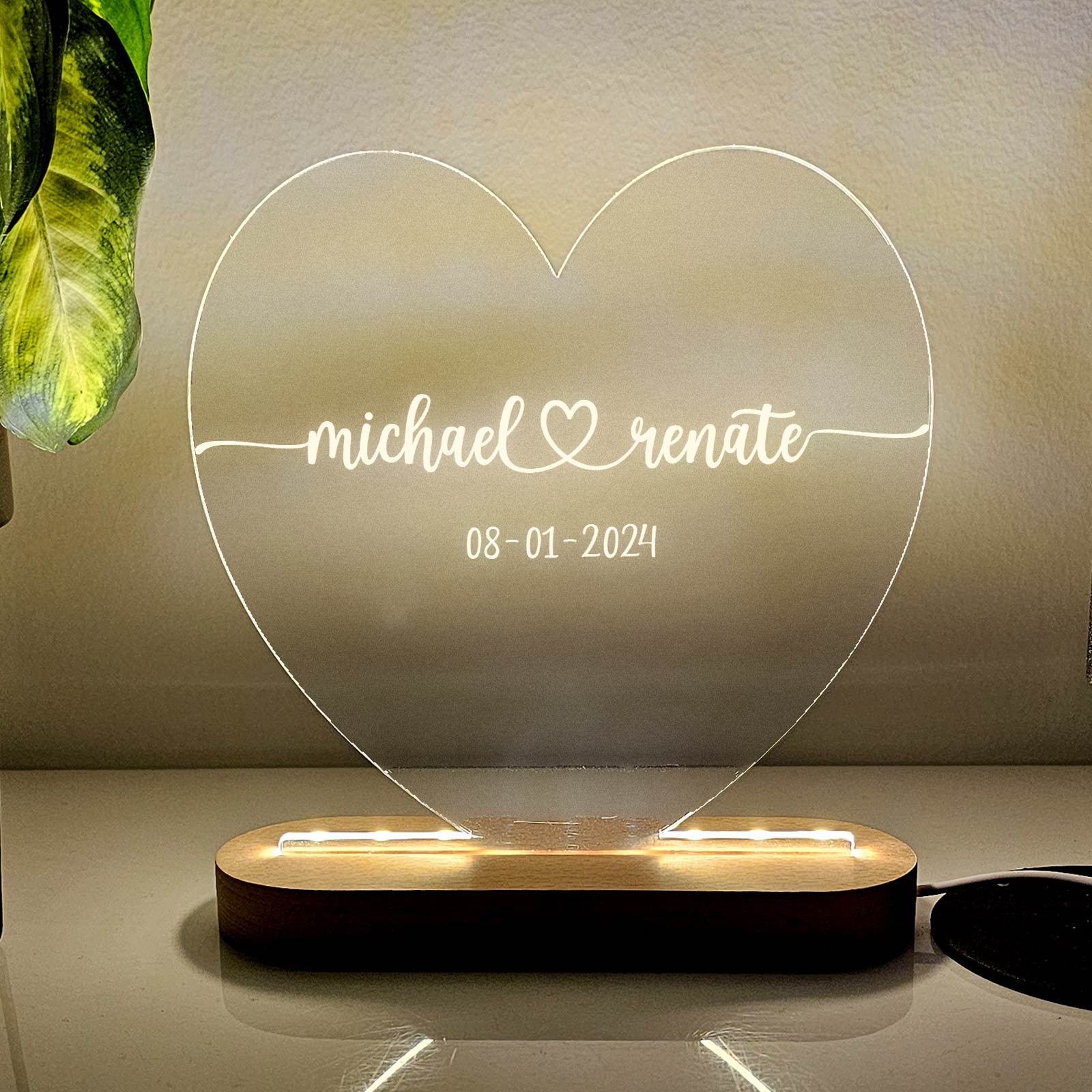 Valentijnslamp met Hart - Bella Mia