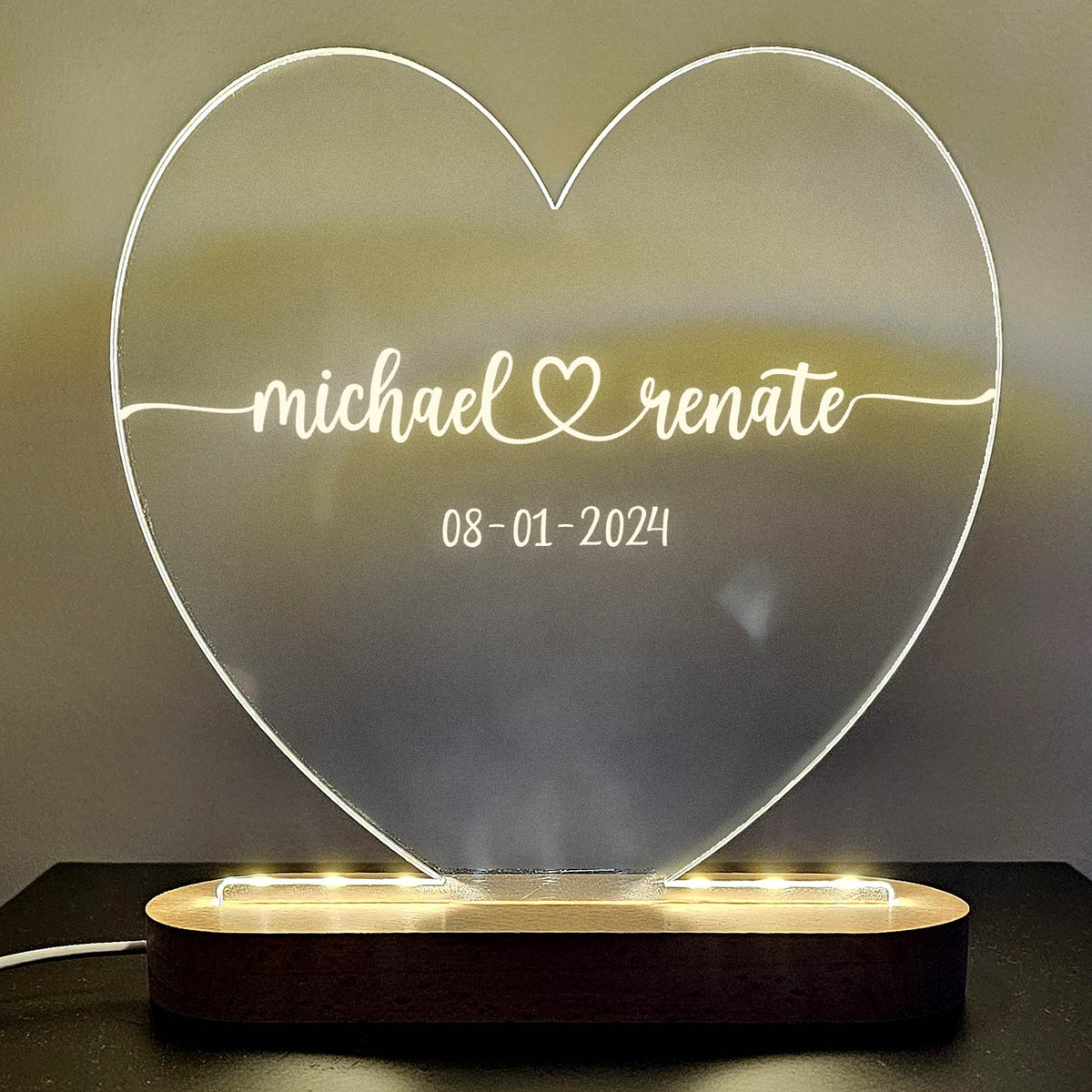 Valentijnslamp met Hart - Bella Mia