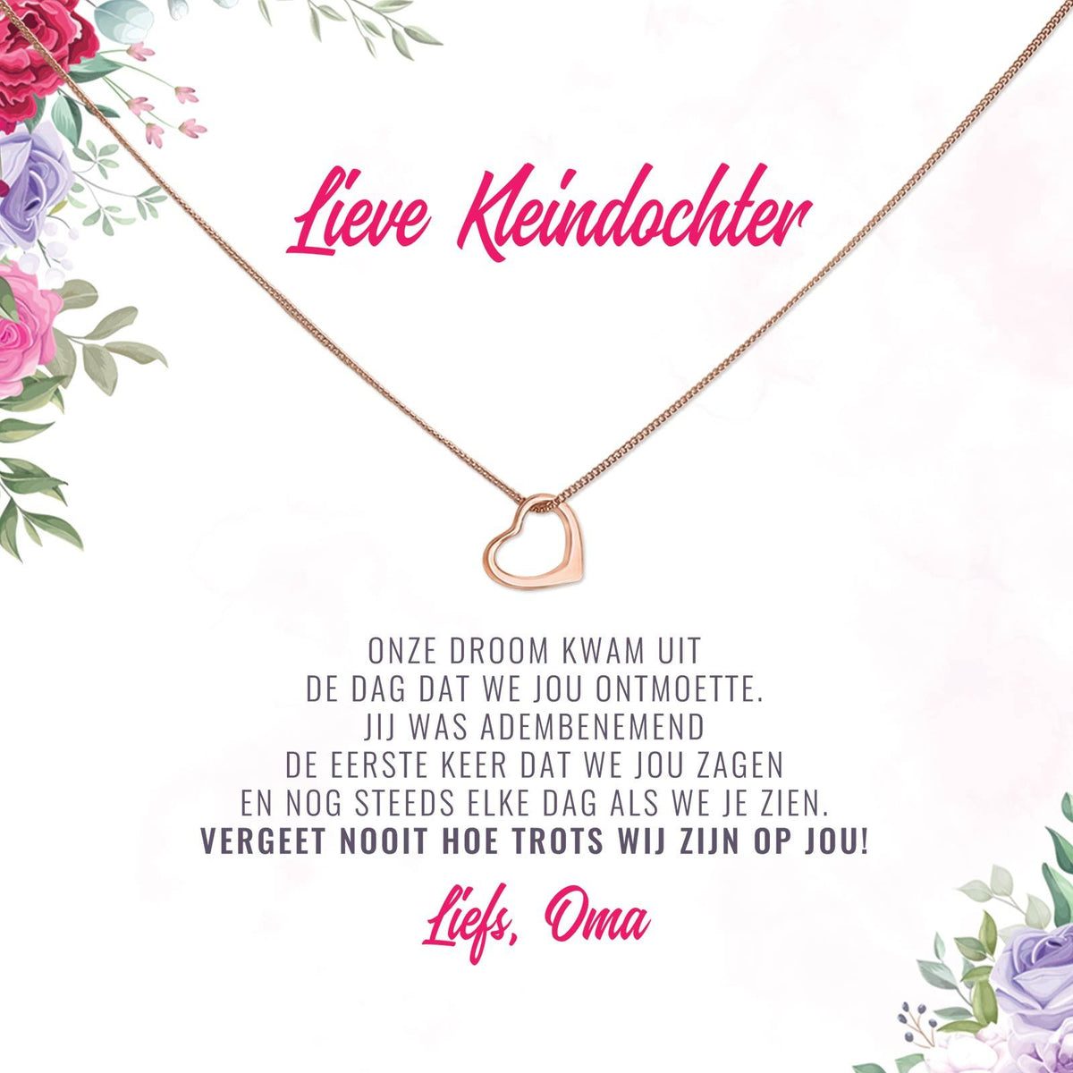 Vergeet Nooit Hoe Trots Wij Zijn Op Jou Kleindochter Ketting - Bella Mia