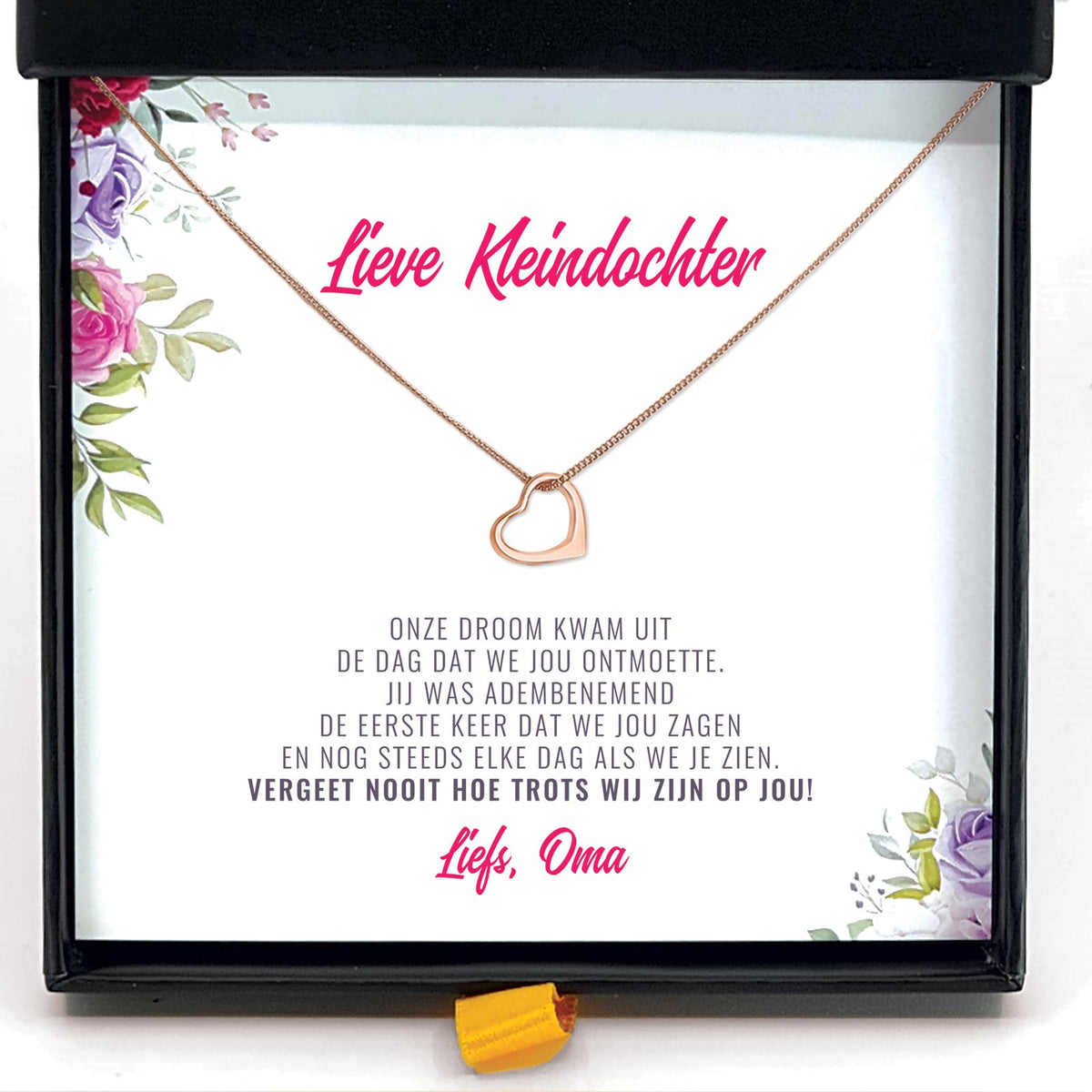 Vergeet Nooit Hoe Trots Wij Zijn Op Jou Kleindochter Ketting - Bella Mia