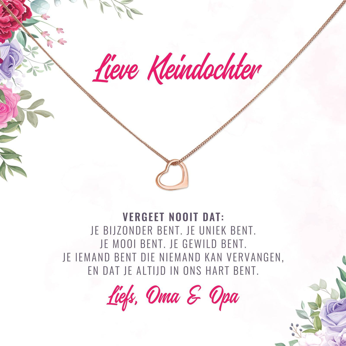 Vergeet Nooit Kleindochter Ketting - Bella Mia