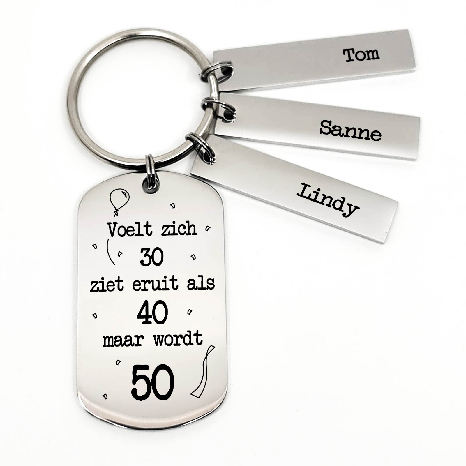 Voelt Als 30 Ziet Eruit Als 40 Maar Word 50 Sleutelhanger - Bella Mia