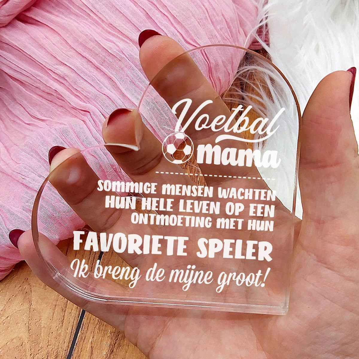 Voetbalmama Hart van Plexiglas - Bella Mia