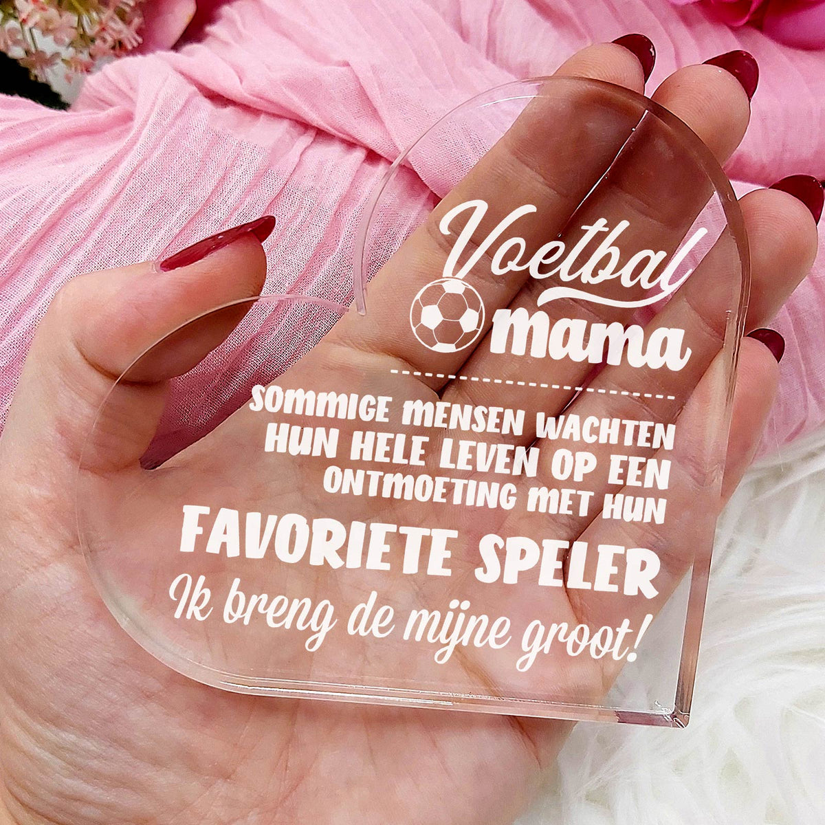 Voetbalmama Hart van Plexiglas - Bella Mia