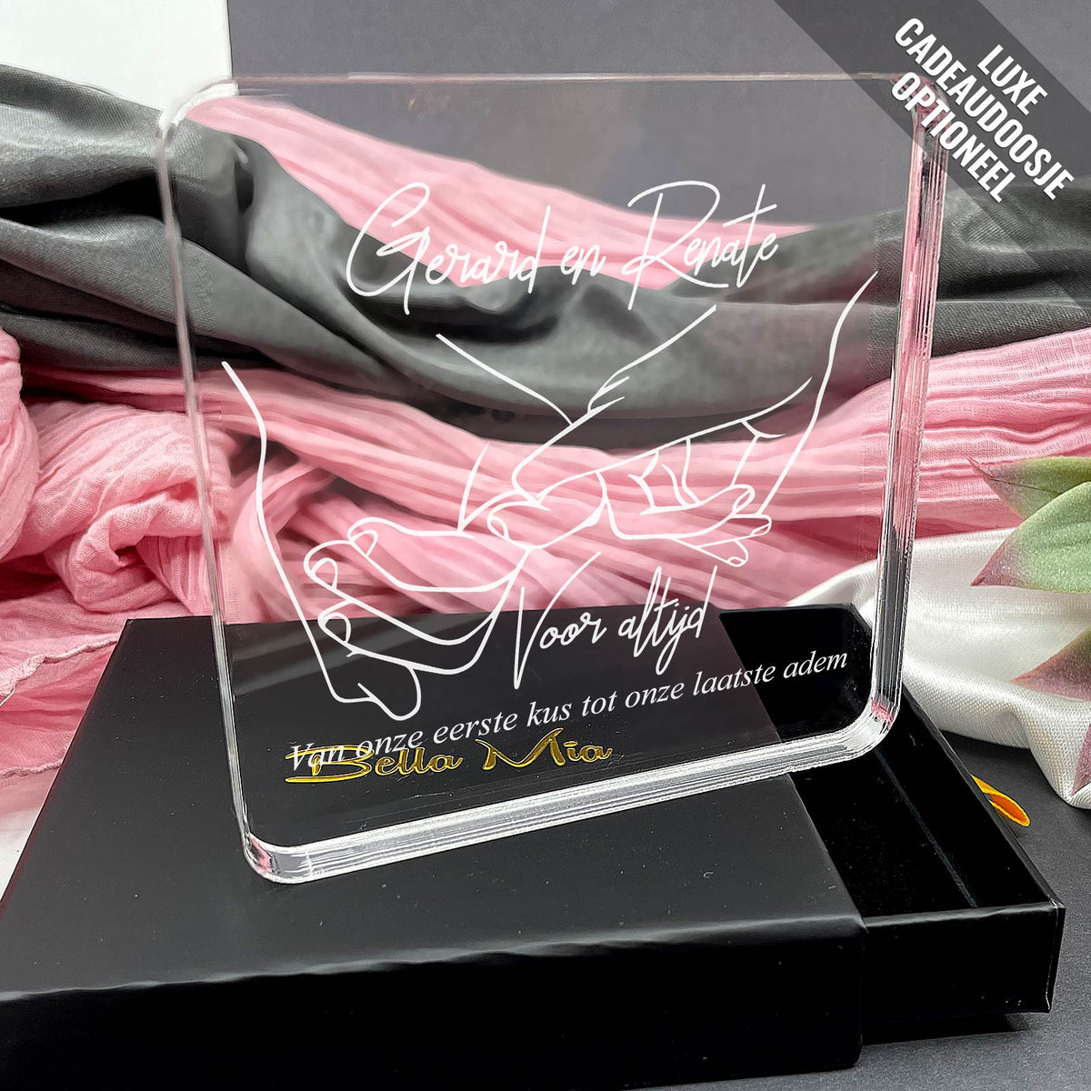 Voor Altijd! Handen op Plexiglas - Bella Mia