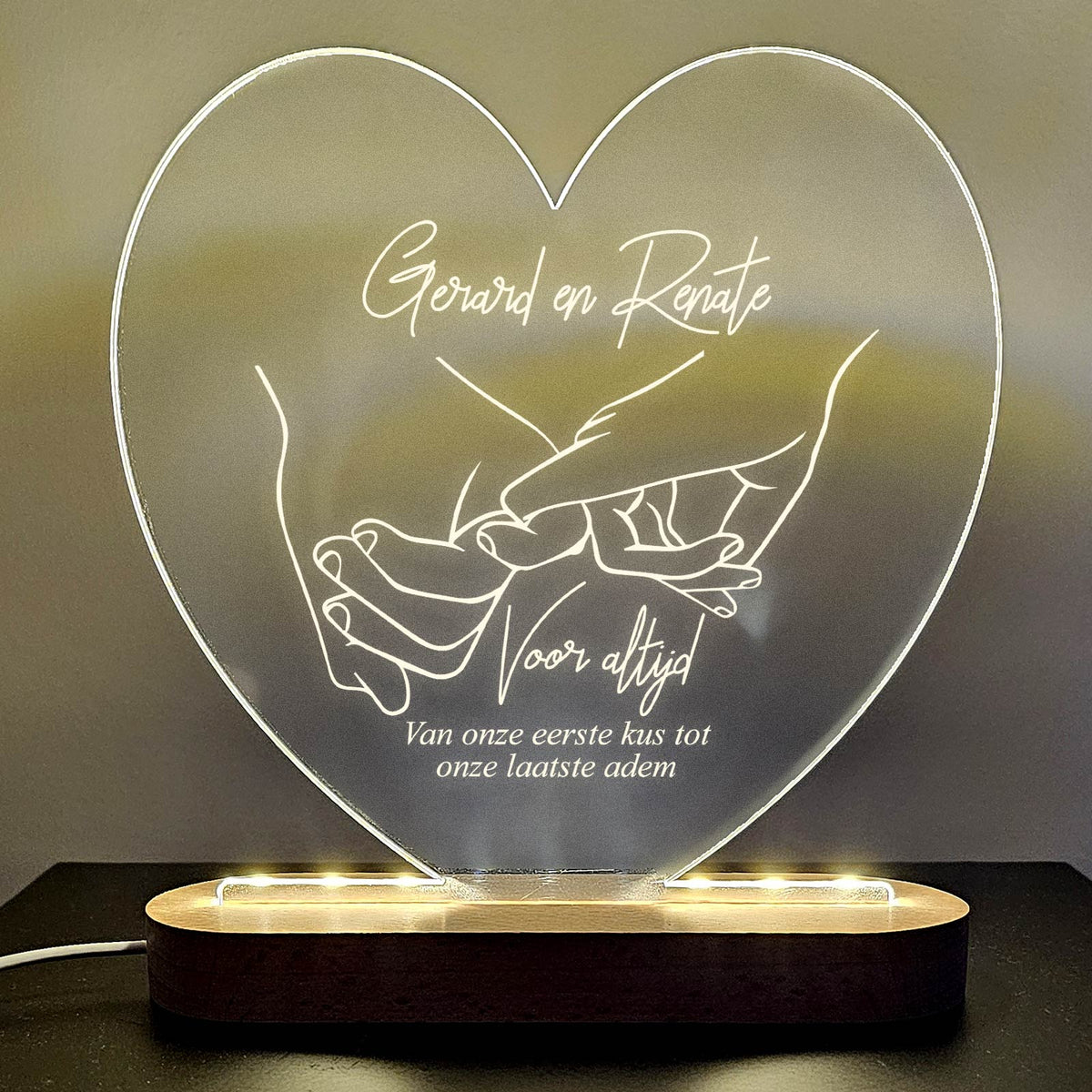 Voor altijd! - Hart Ledlamp - Bella Mia