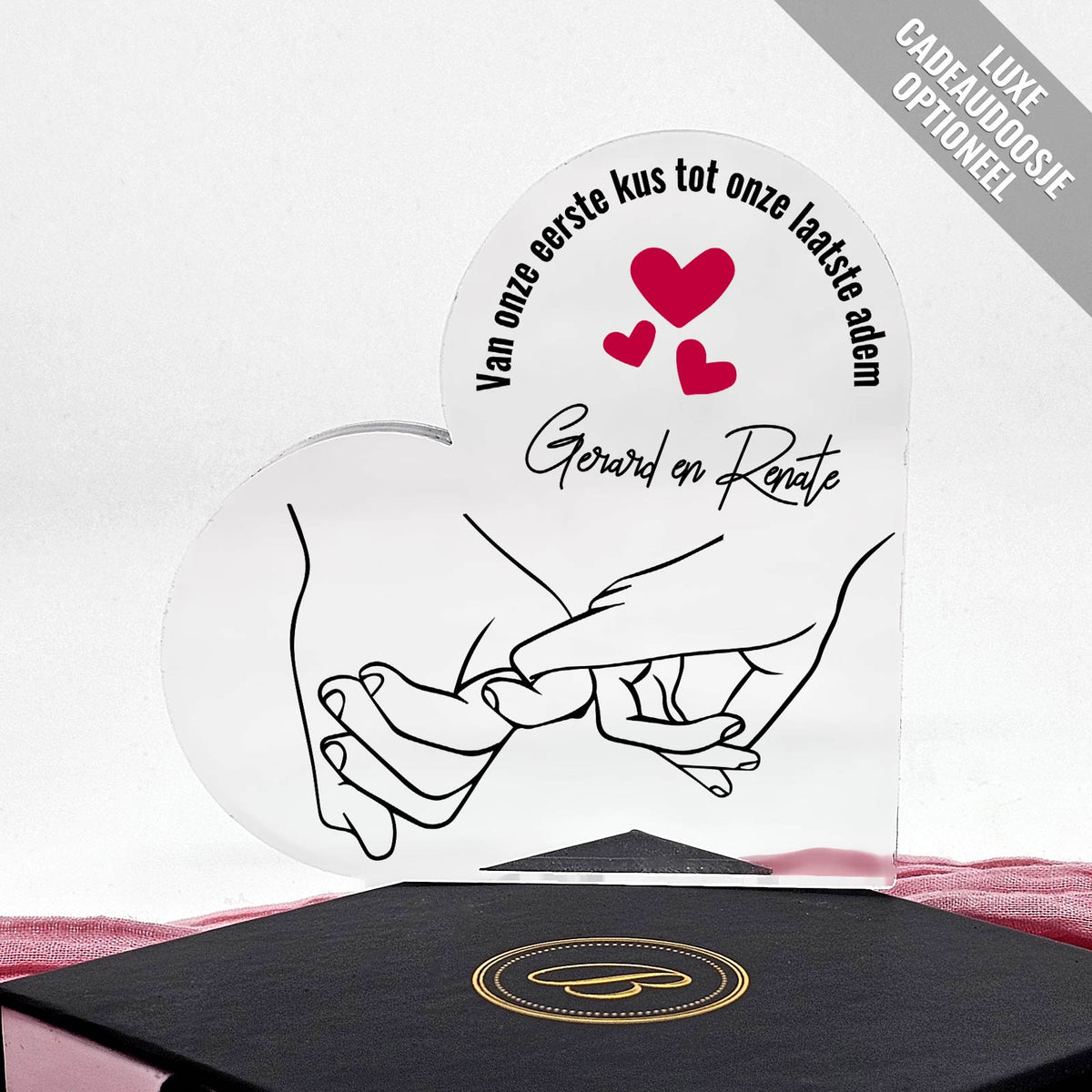 Voor altijd! - Hart van Plexiglas - Bella Mia