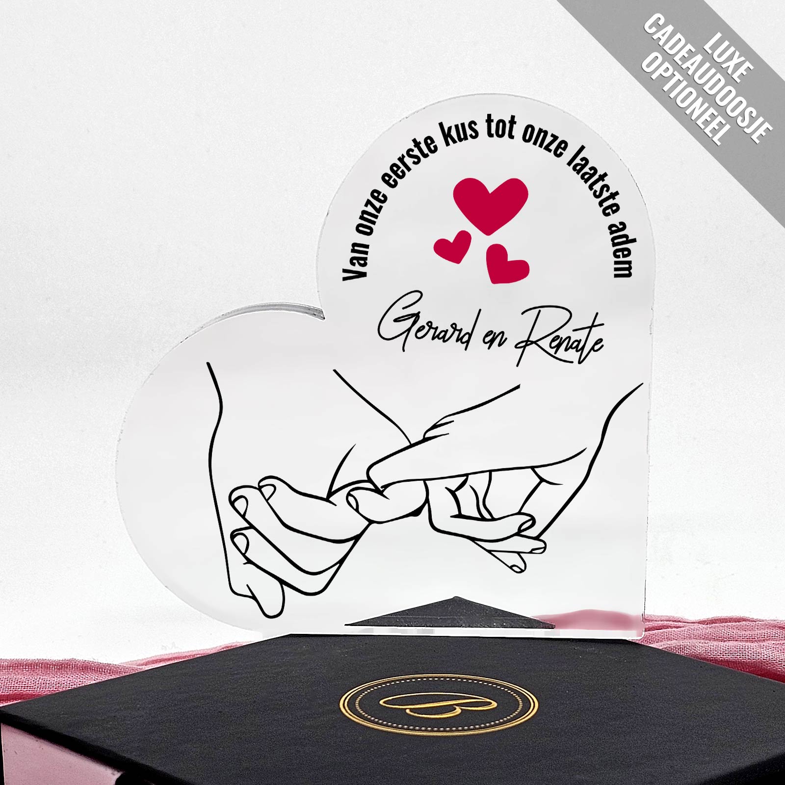 Voor altijd! - Hart van Plexiglas - Bella Mia