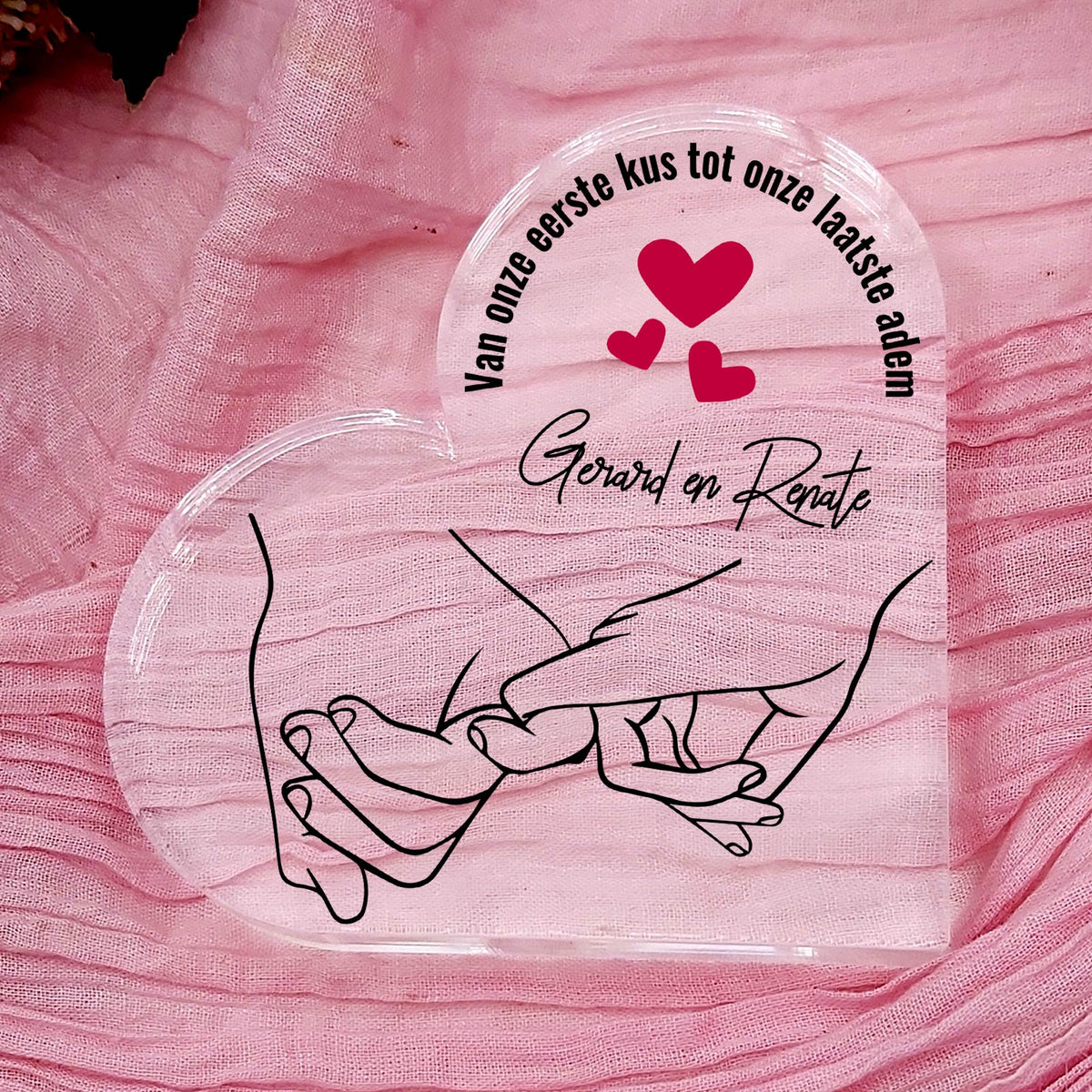 Voor altijd! - Hart van Plexiglas - Bella Mia