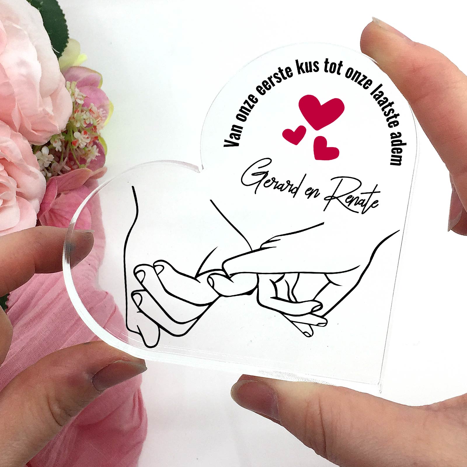 Voor altijd! - Hart van Plexiglas - Bella Mia