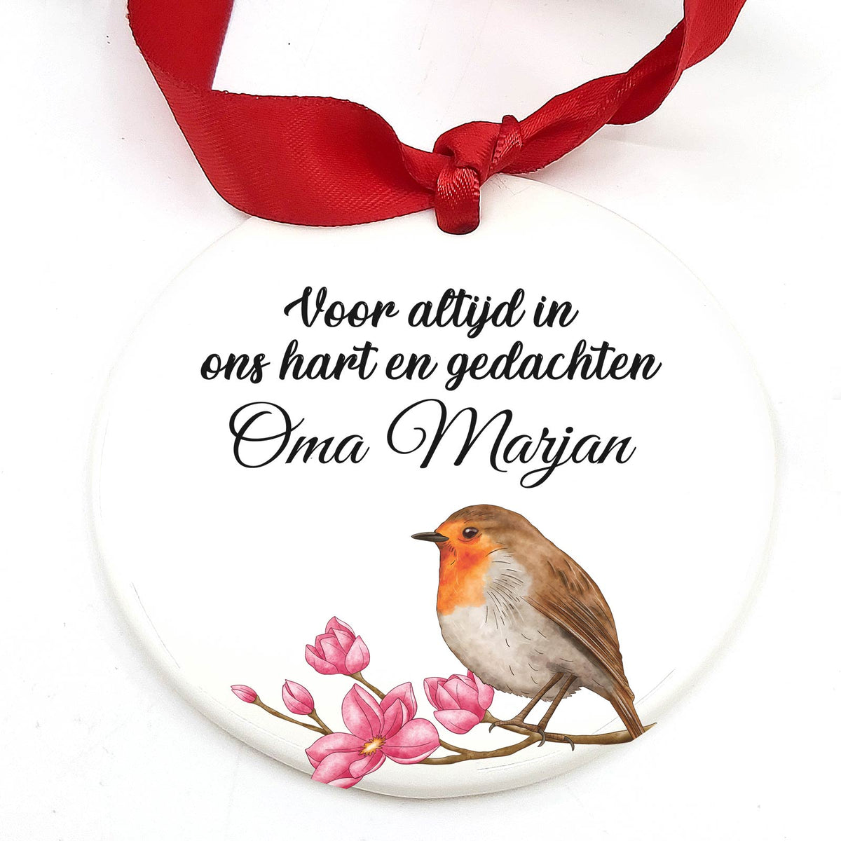 Voor altijd in ons hart - Keramische Kerstbal - Bella Mia