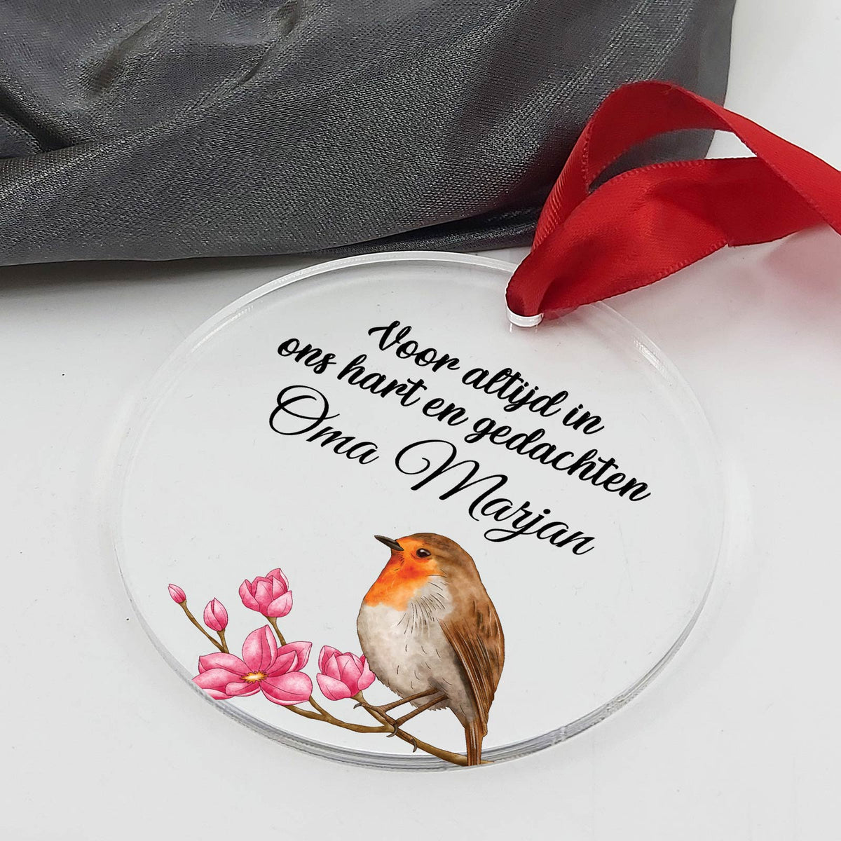 Voor altijd in ons hart - Plexiglas Kerstbal - Bella Mia