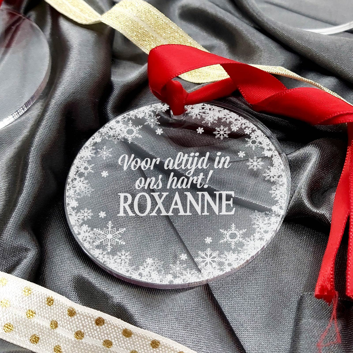 Voor altijd in ons hart Plexiglas Kerstballen - Bella Mia