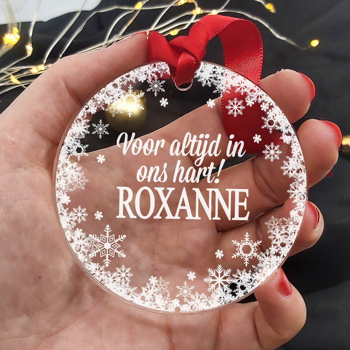 Voor altijd in ons hart Plexiglas Kerstballen - Bella Mia