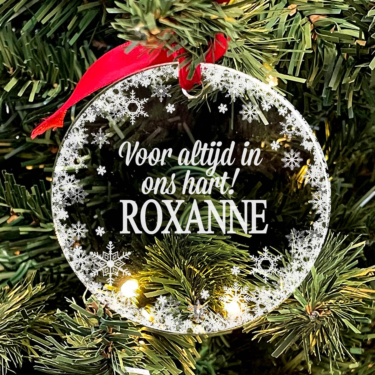 Voor altijd in ons hart Plexiglas Kerstballen - Bella Mia