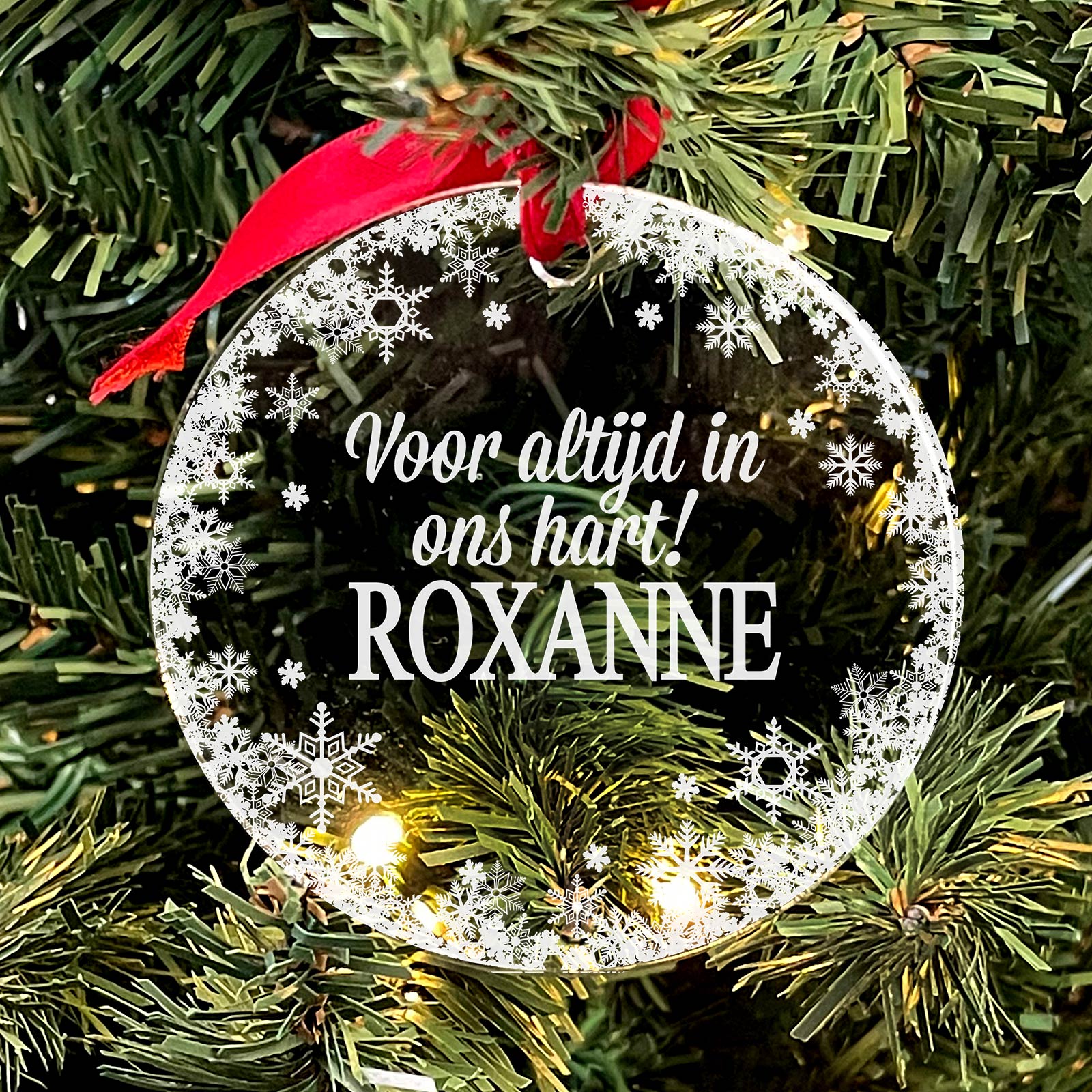 Voor altijd in ons hart Plexiglas Kerstballen - Bella Mia