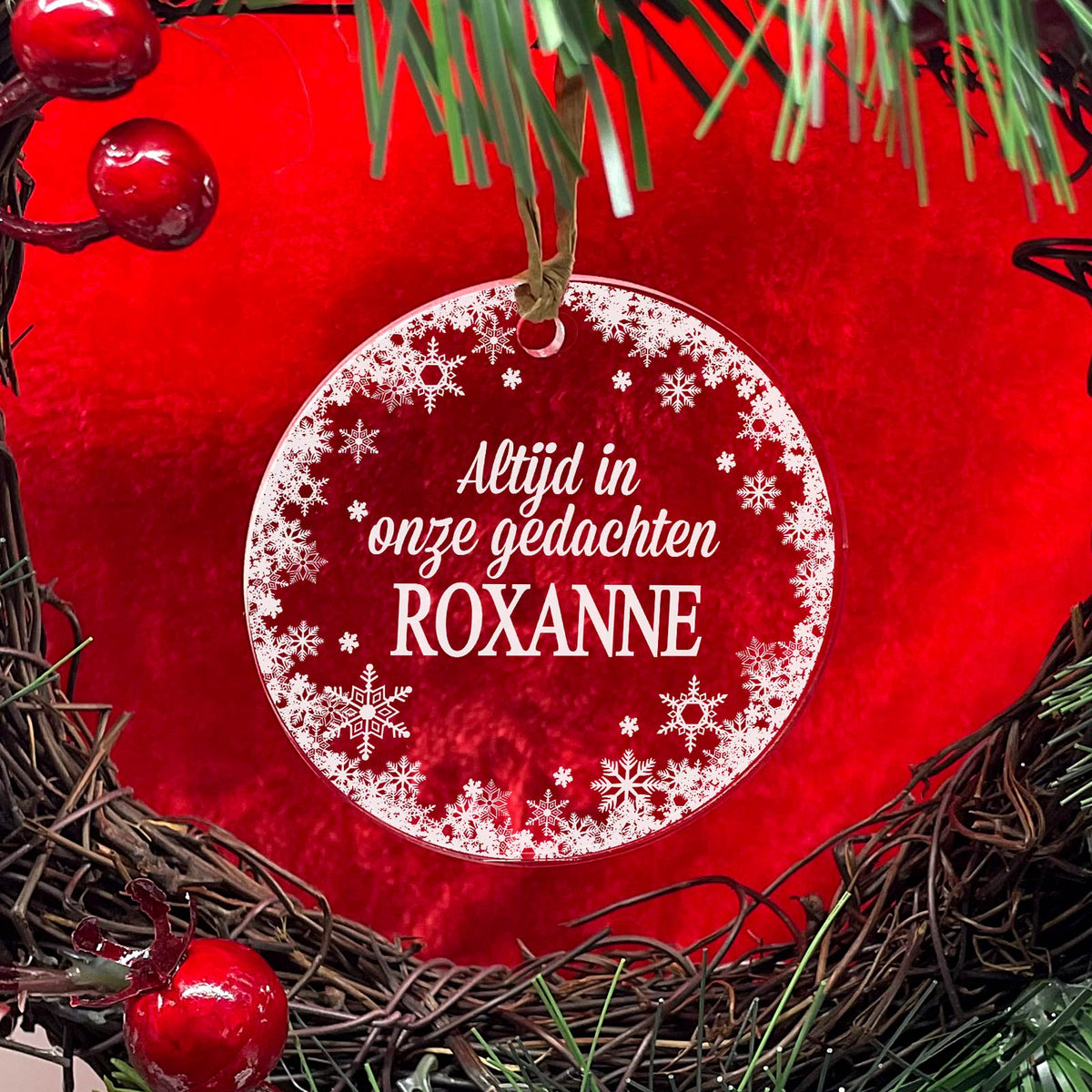 Voor altijd in onze gedachten Plexiglas Kerstballen - Bella Mia