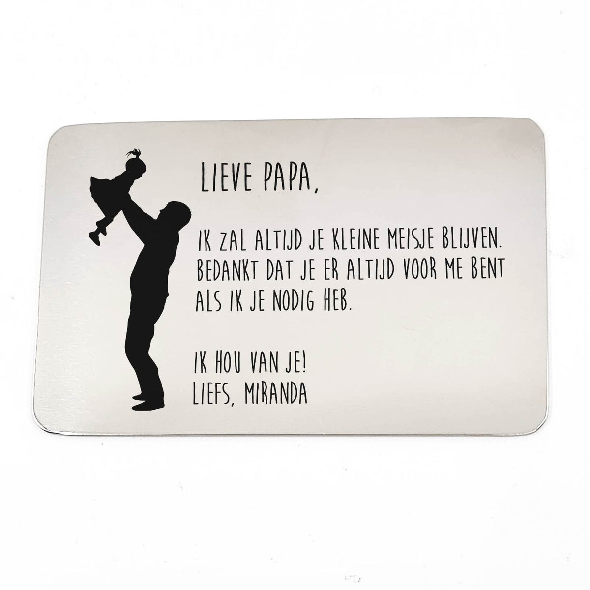 Voor Altijd Jouw Kleine Meisje Stalen Kaartje - Bella Mia
