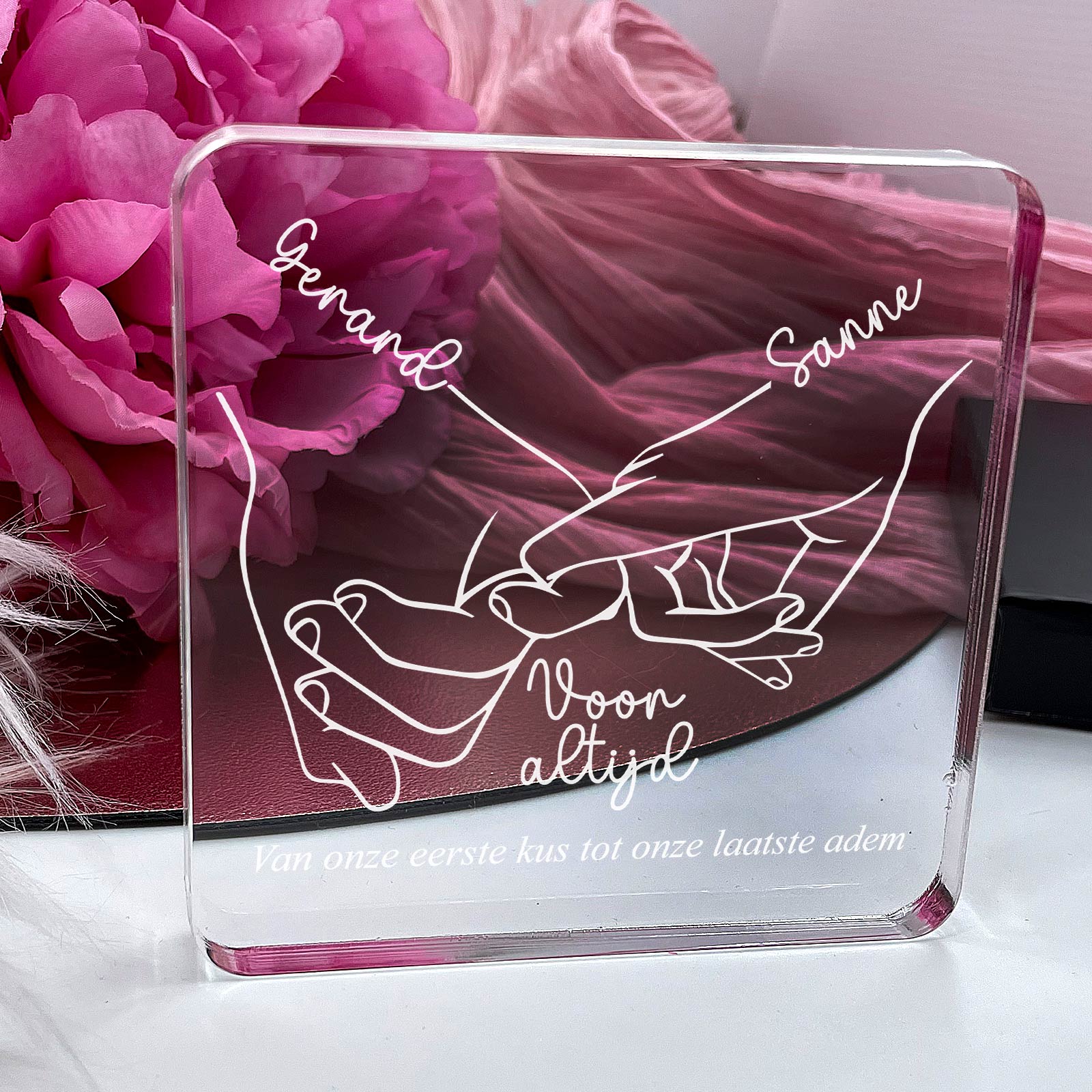 Voor Altijd Samen! Handen op Plexiglas - Bella Mia