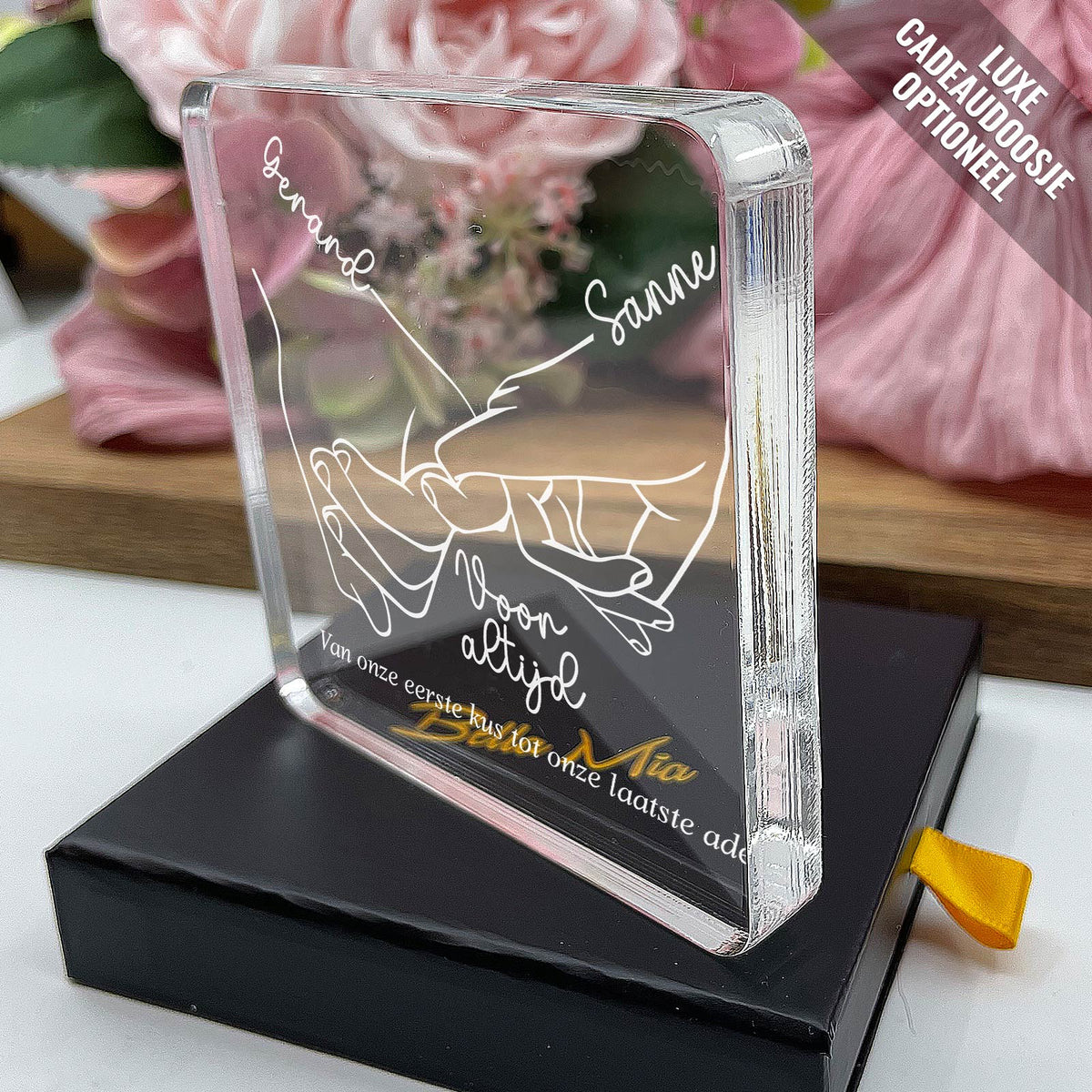 Voor Altijd Samen! Handen op Plexiglas - Bella Mia